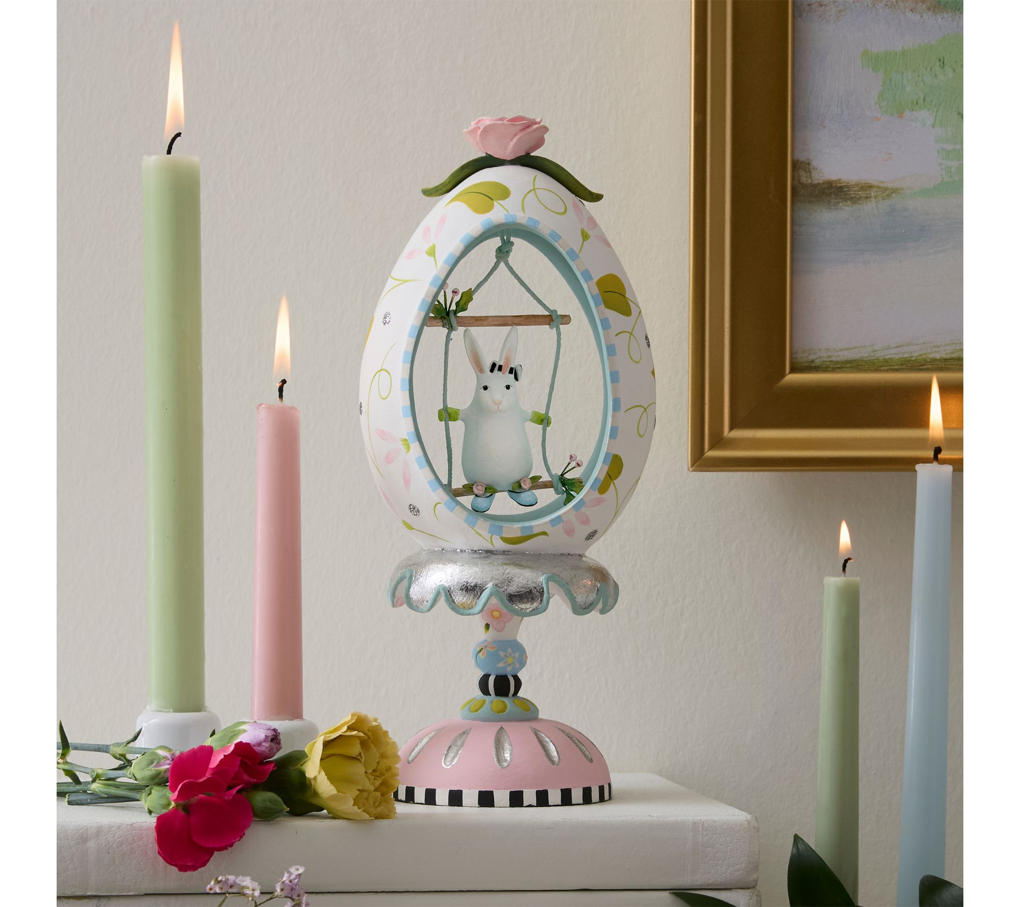 MacKenzie-Childs Rabbit Pedestal Egg - QVC.com