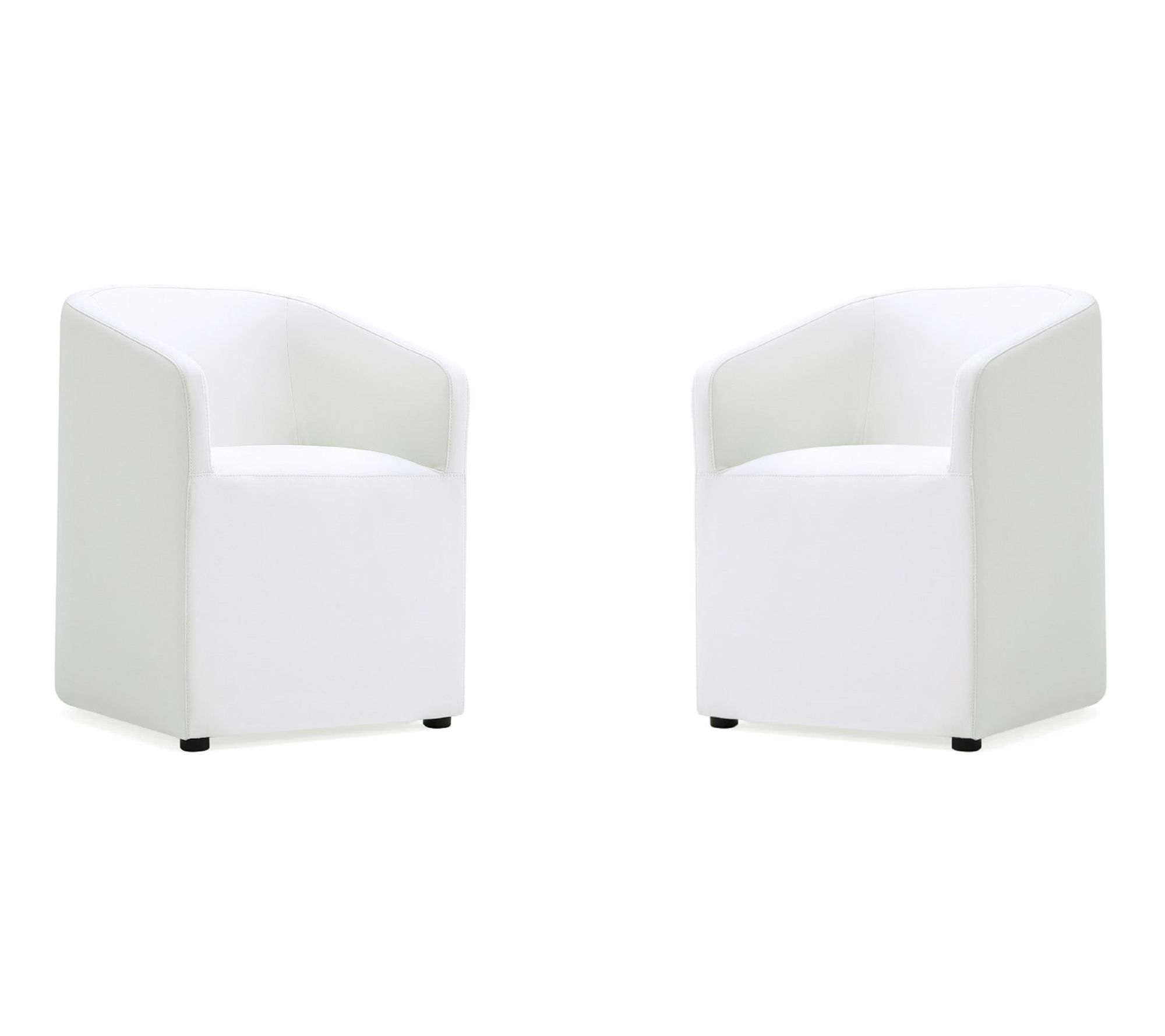 Manhattan Comfort Anna Round Vegan Leather Armchair - Set of 2