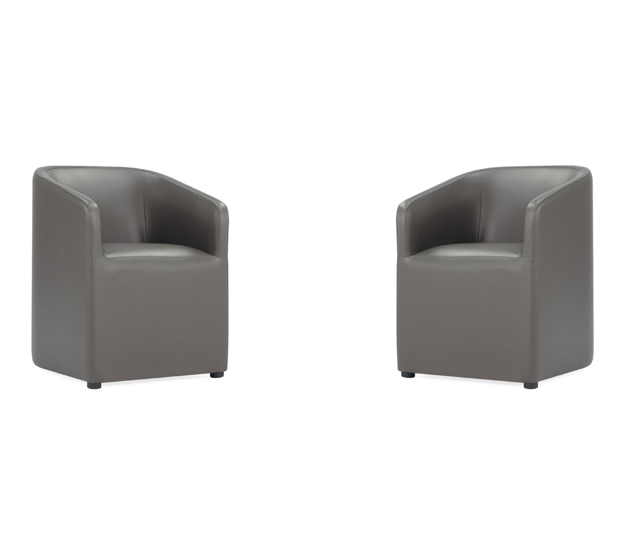 Manhattan Comfort Anna Round Vegan Leather Armchair - Set of 2