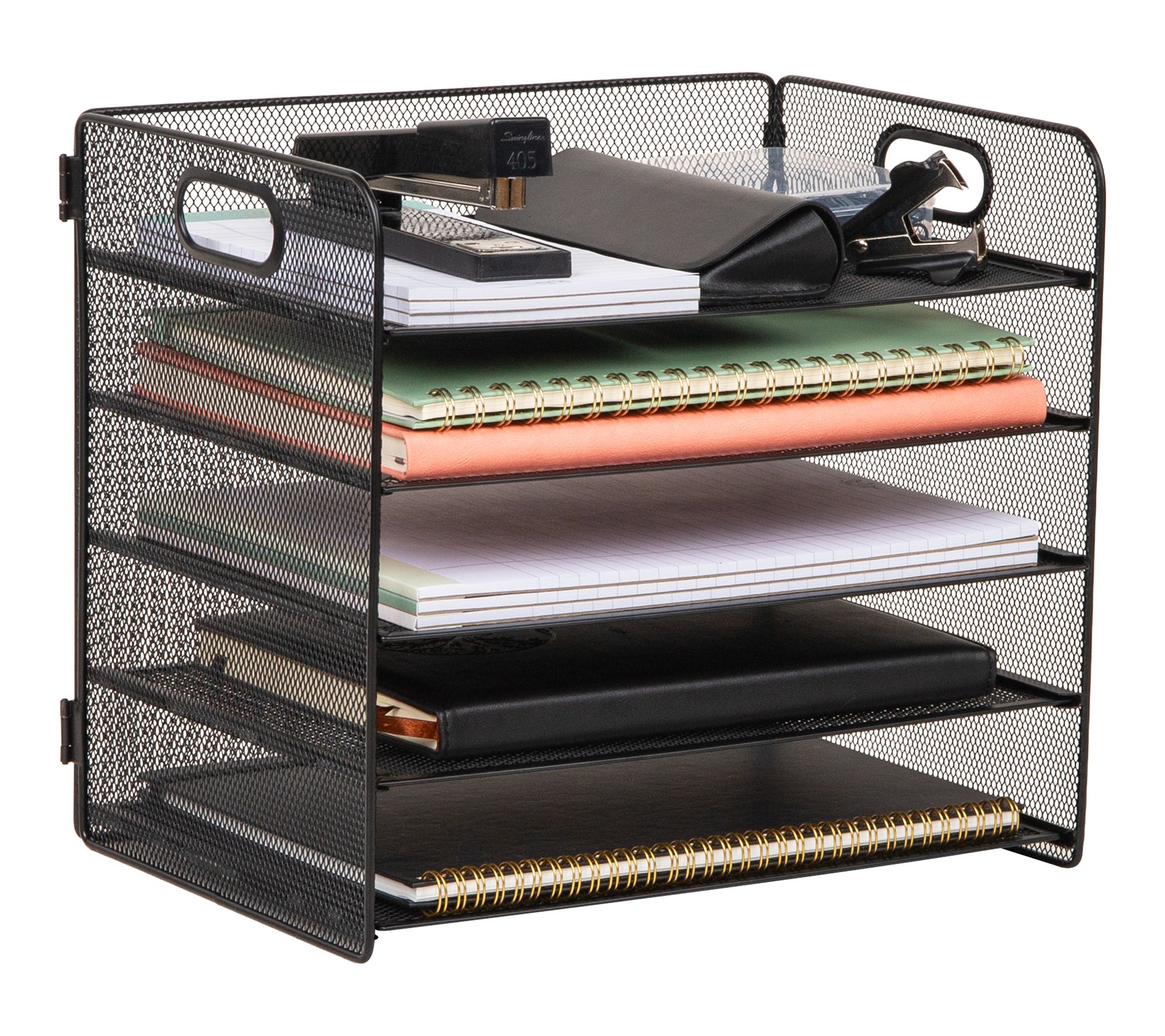 Mind Reader 5 Tier Paper Tray Desktop Organizer, Black