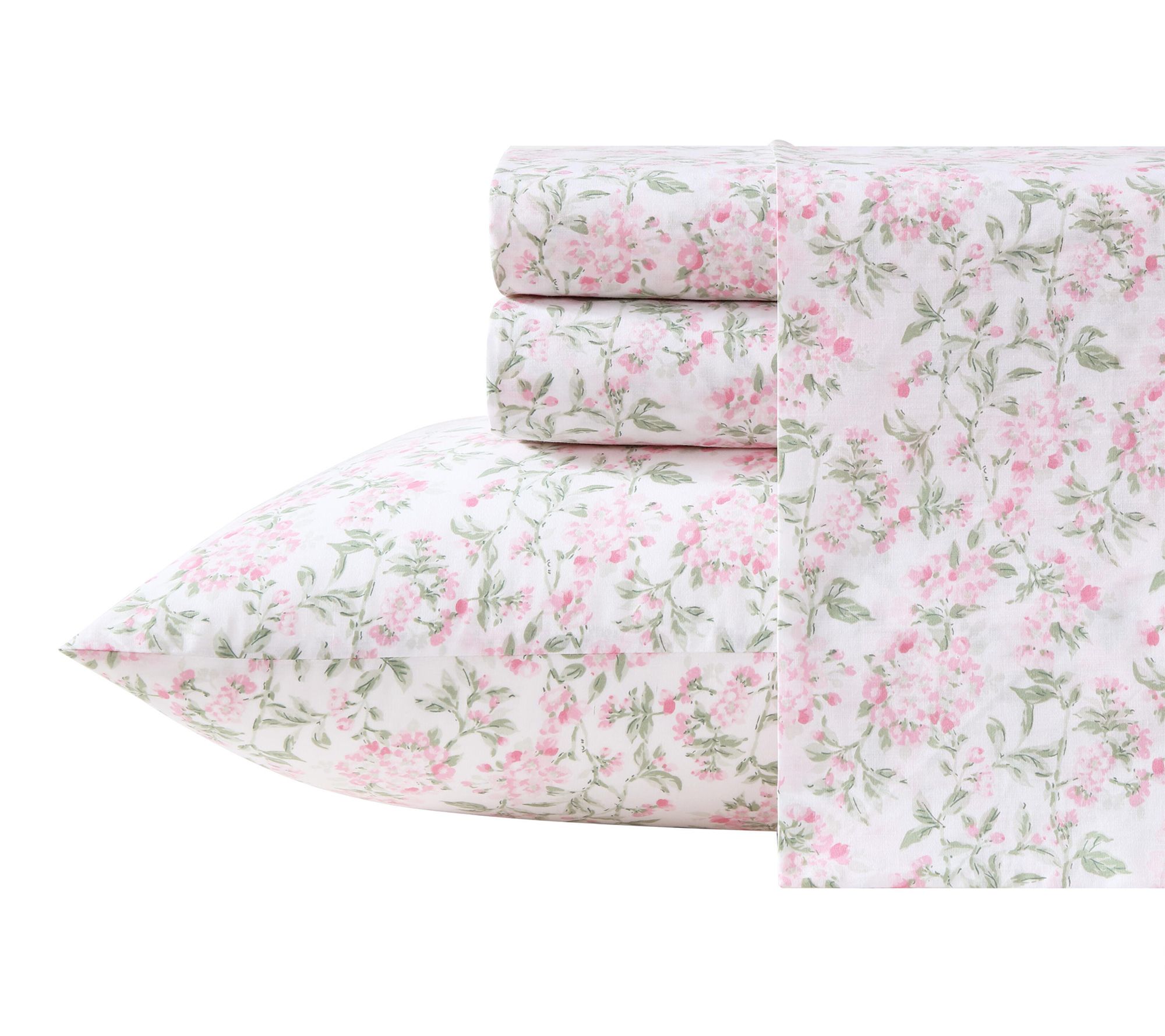 Laura Ashley Blossom Bliss Light Pink/Green King Sheet Set