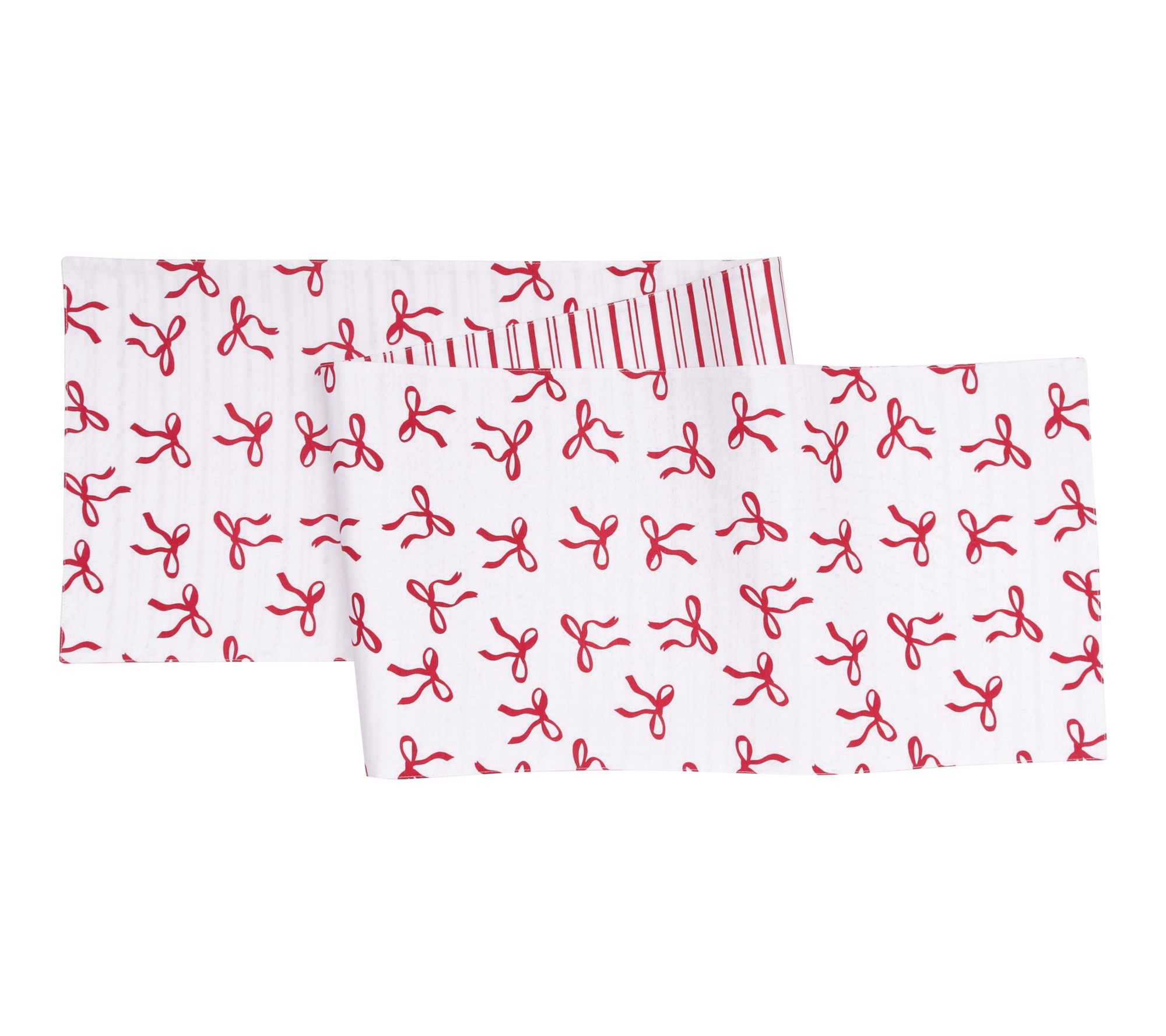 Holiday Bows Striped Reversible Runner  by Valerie