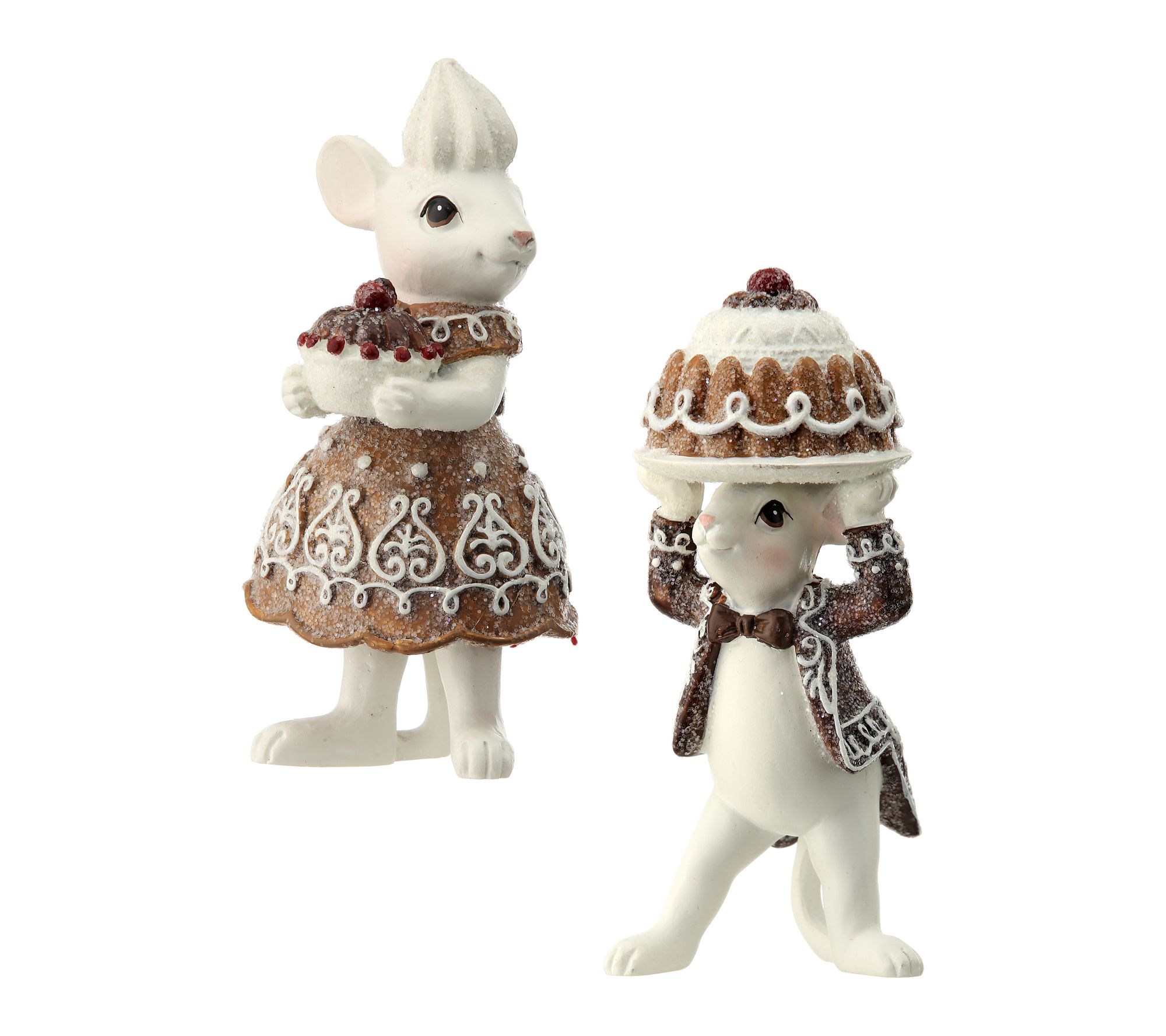 RC Home Decor-Gingerbread Christmas  Mouse Figurines Set