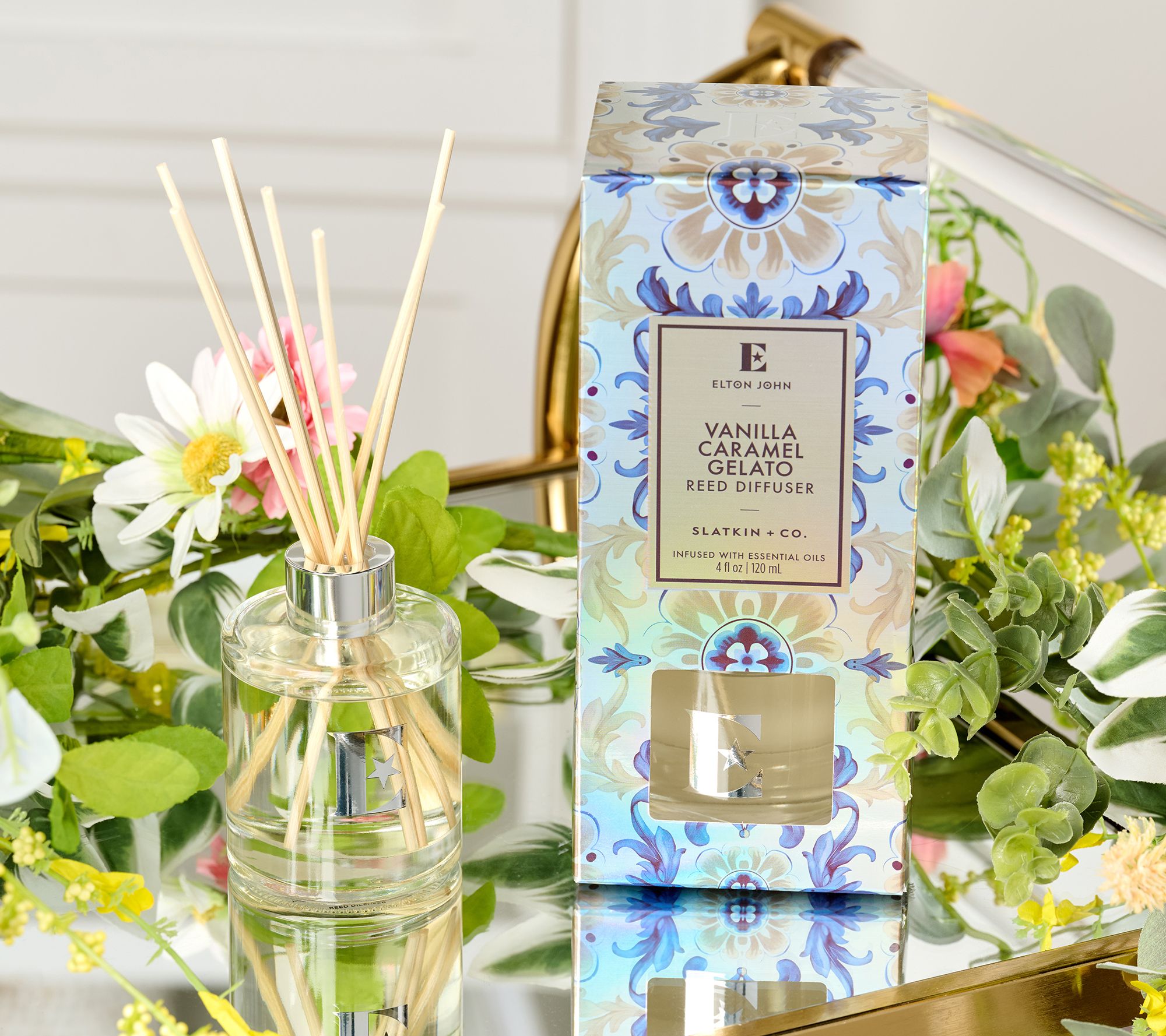 "As Is" Elton John x Slatkin + Co. S/2 Vanilla Carmel Reed Diffusers