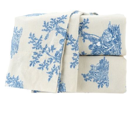 Northern Nights Toile King 100% Cotton Flannel Sheet Set - QVC.com