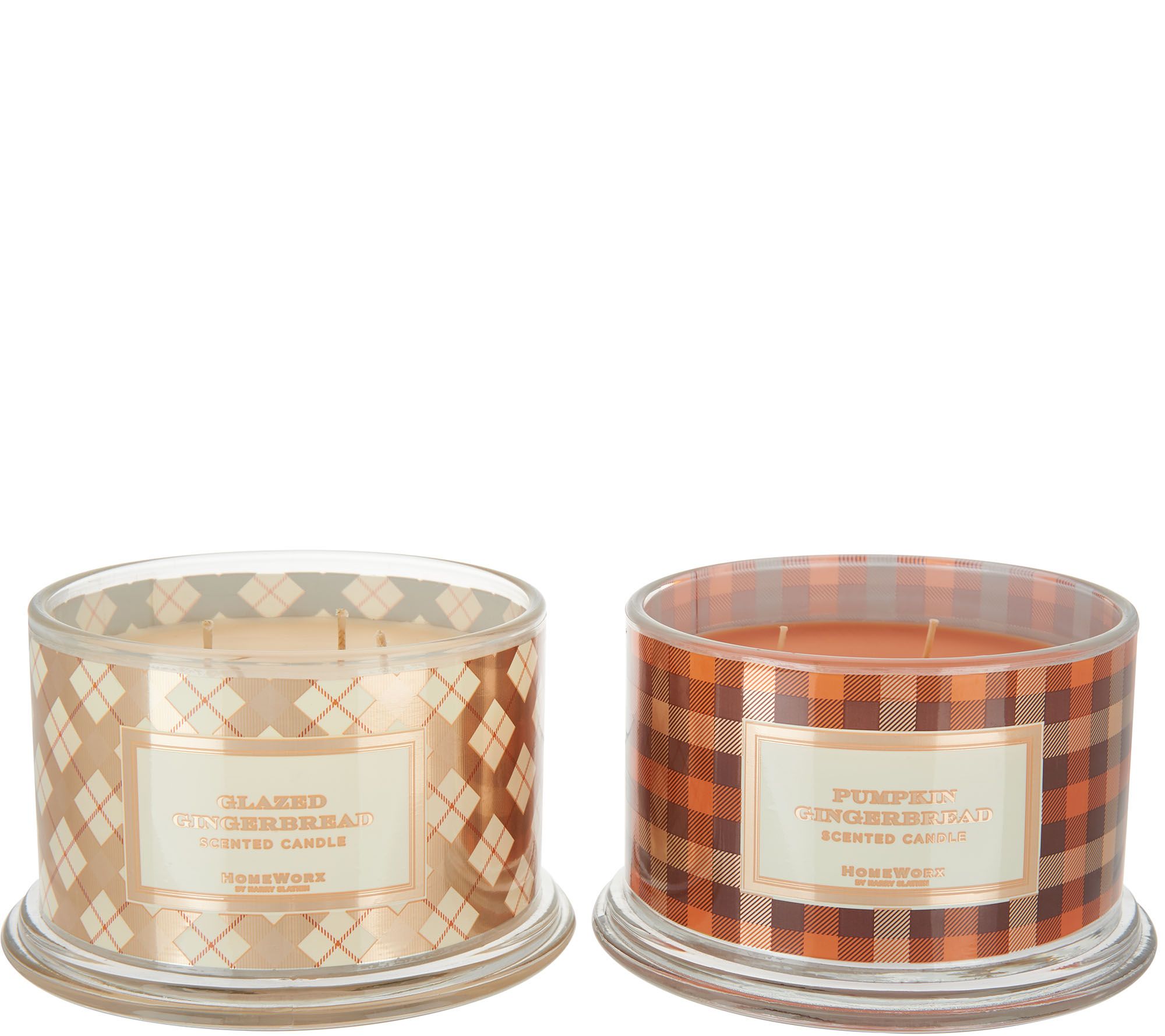 HomeWorx by Harry Slatkin Set of 2 Gingerbread 4-Wick Candles - QVC.com