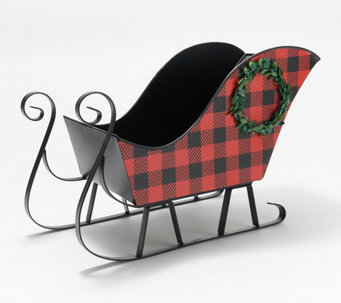 Buffalo Check Decorative Metal Sleigh by Valerie - H227858