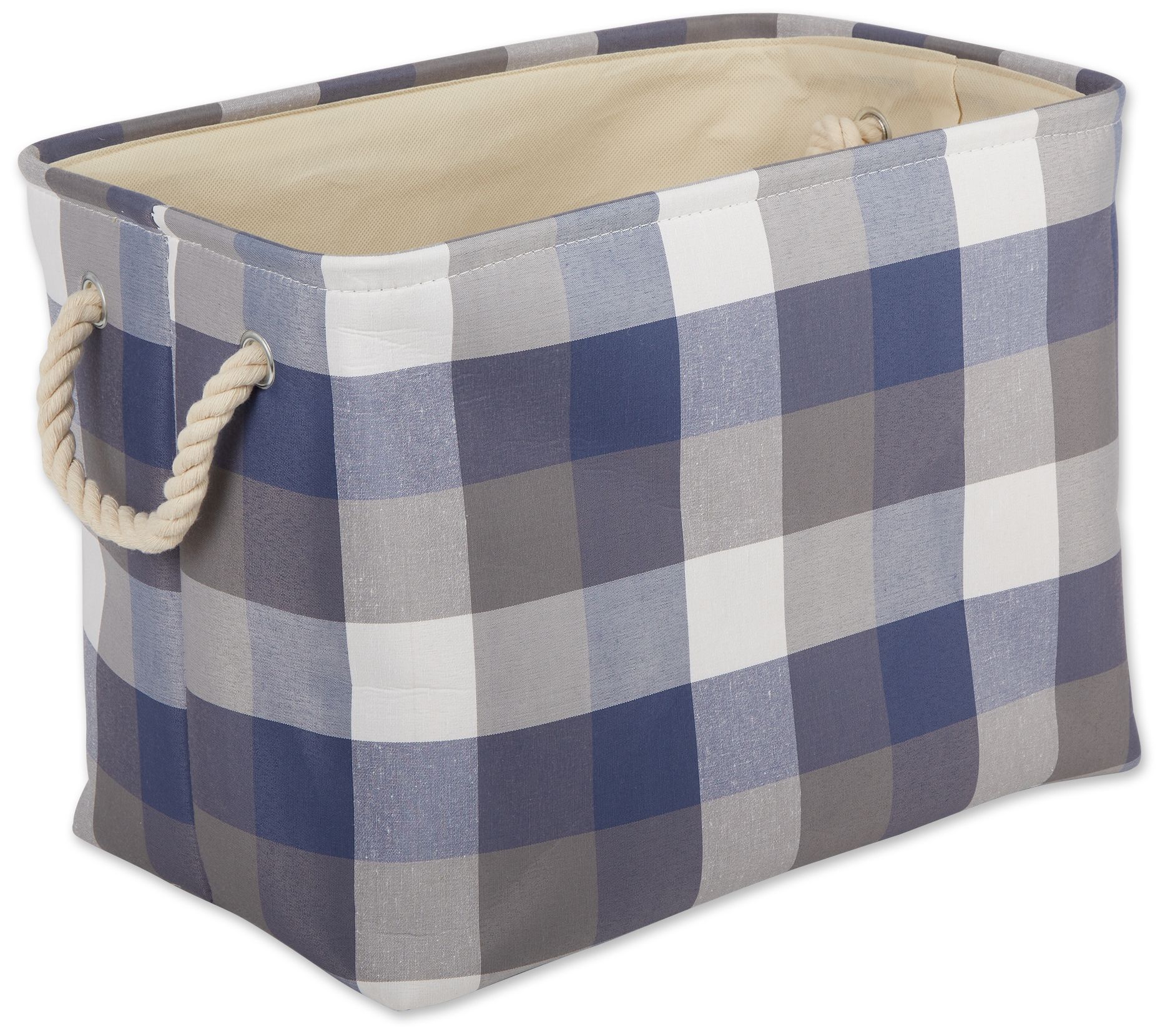 Design Imports Polyester Bin Tri Color Rectangl e Medium