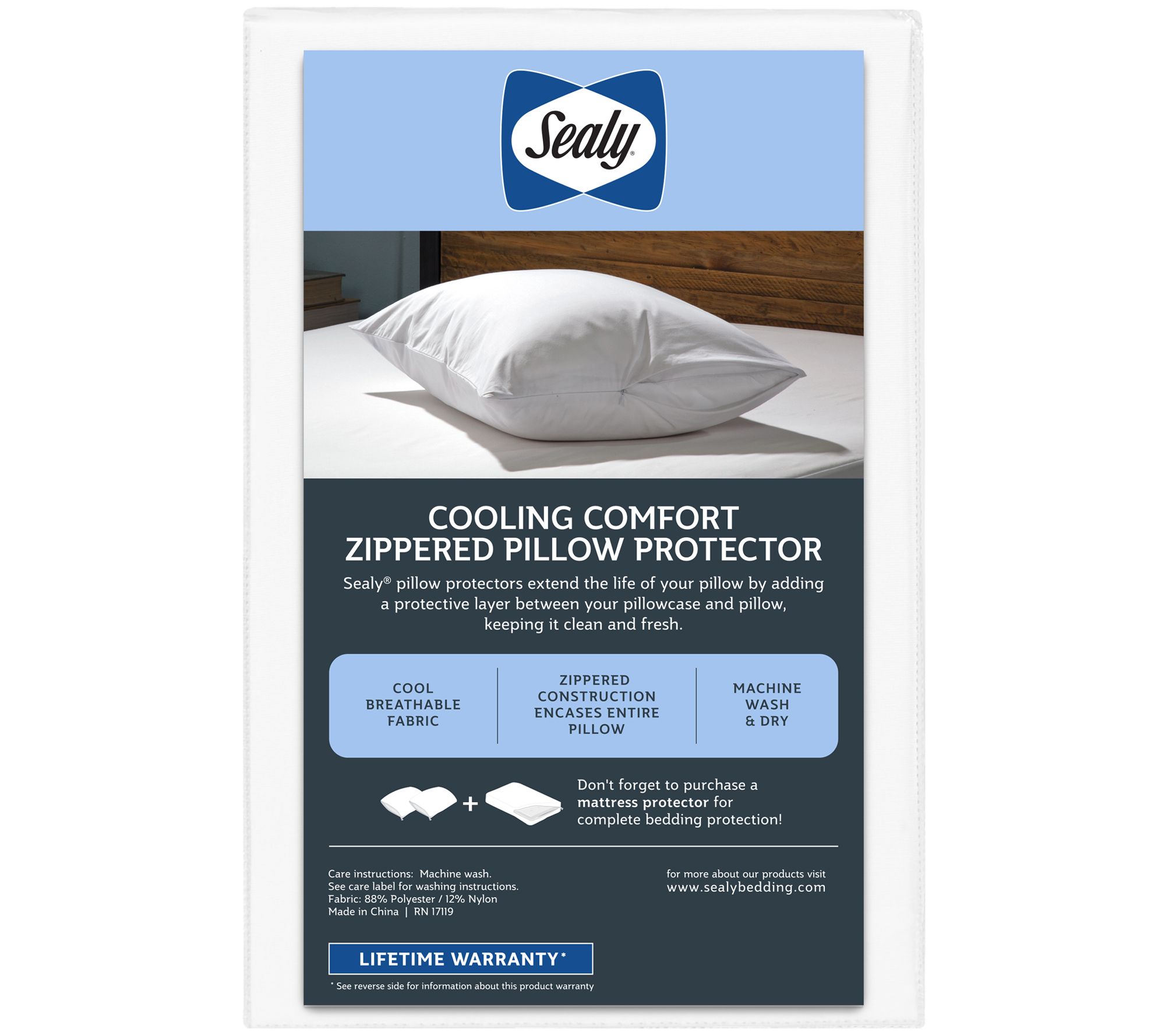 Allerease Ultimate Comfort Pillow Protector - White - Standard