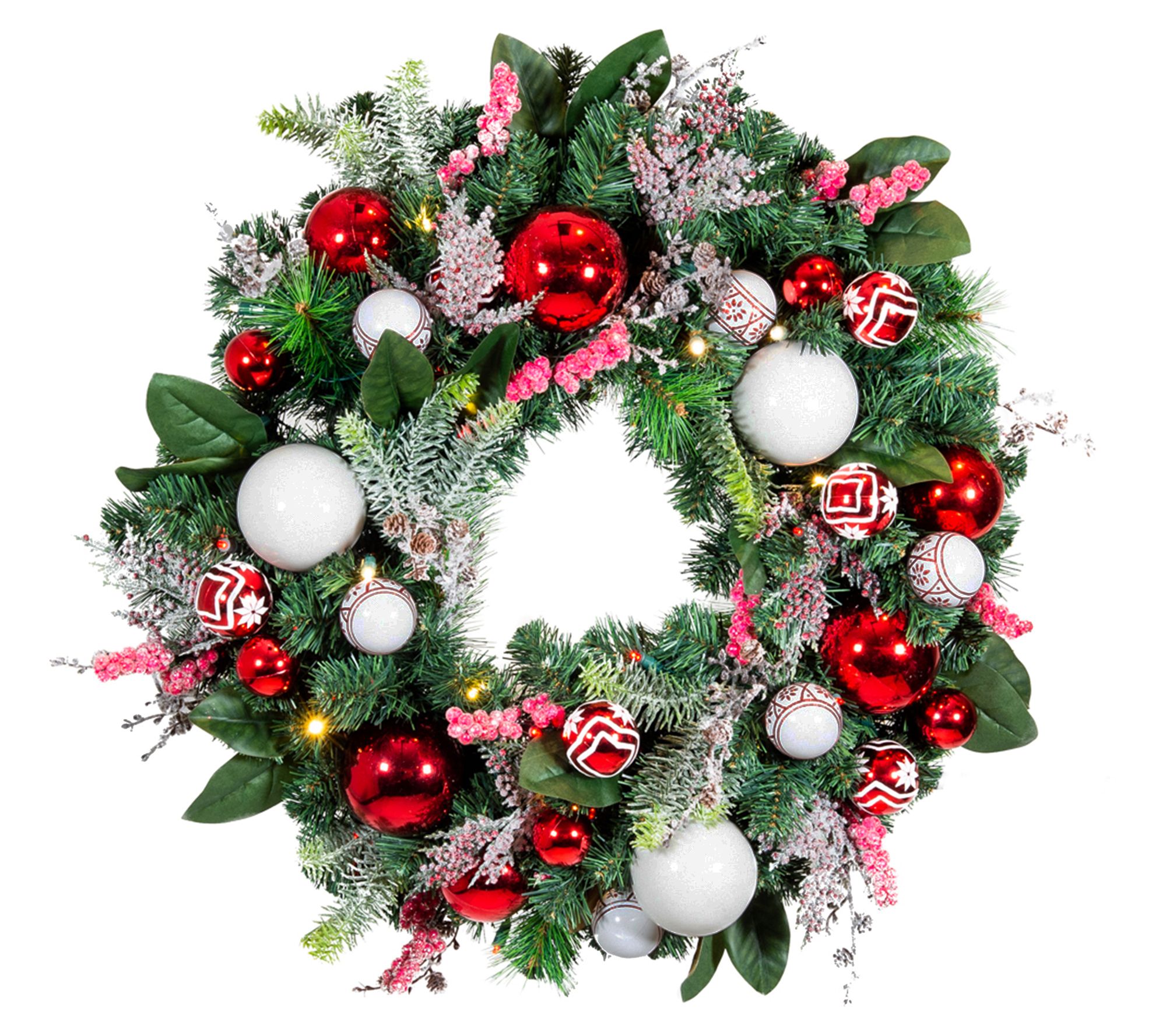 Village Lighting 30 Pre-Lit LED Wreath - Nordic