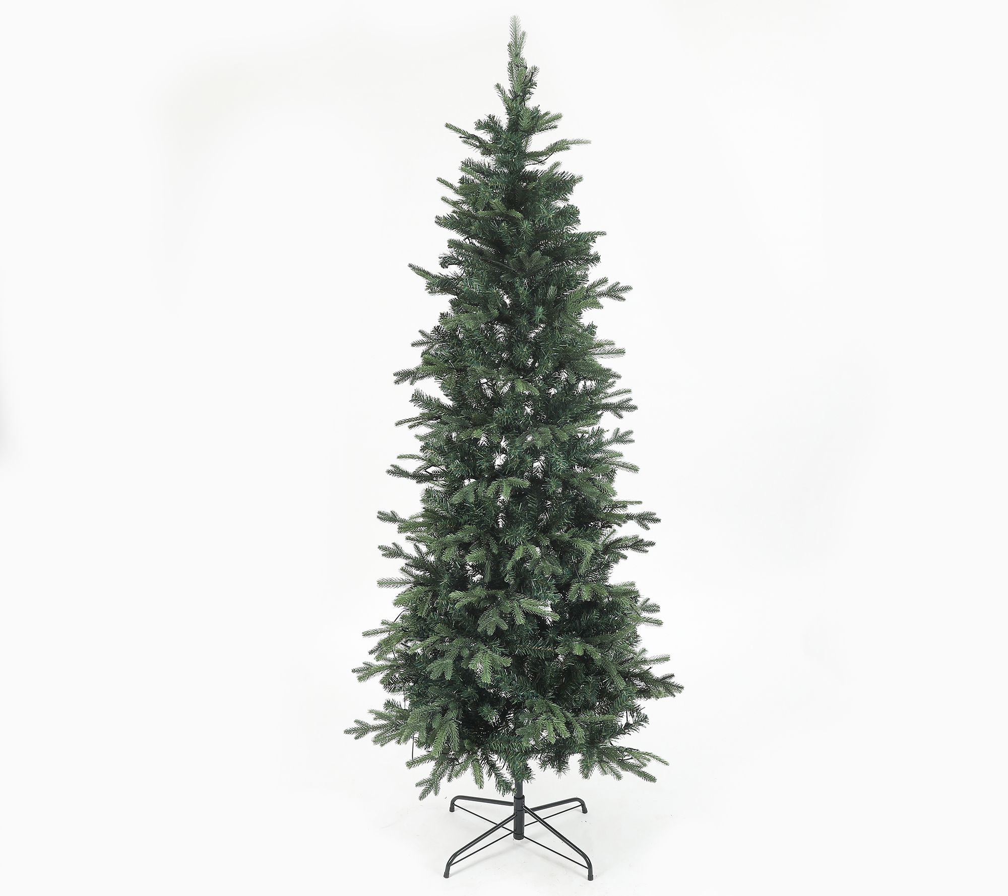 LuxenHome Pre-Lit LED 7ft Slim Artificial Chritmas Tree
