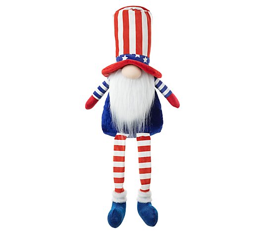 Glitzhome 24" Uncle Sammy Patriotic Gnome ShelfSitter
