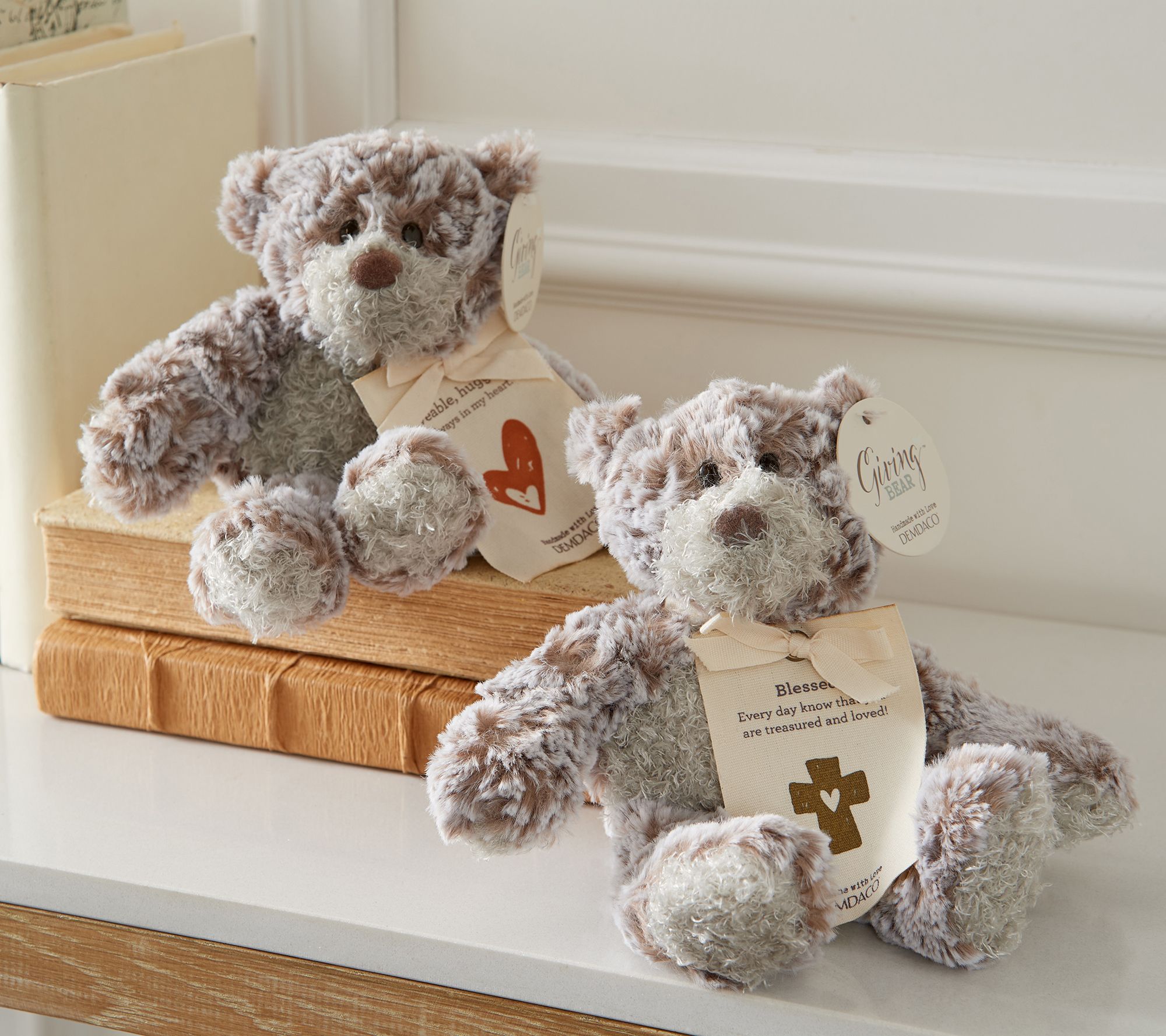 DEMDACO Set of 2 8.5" Mini Plush Giving Bears