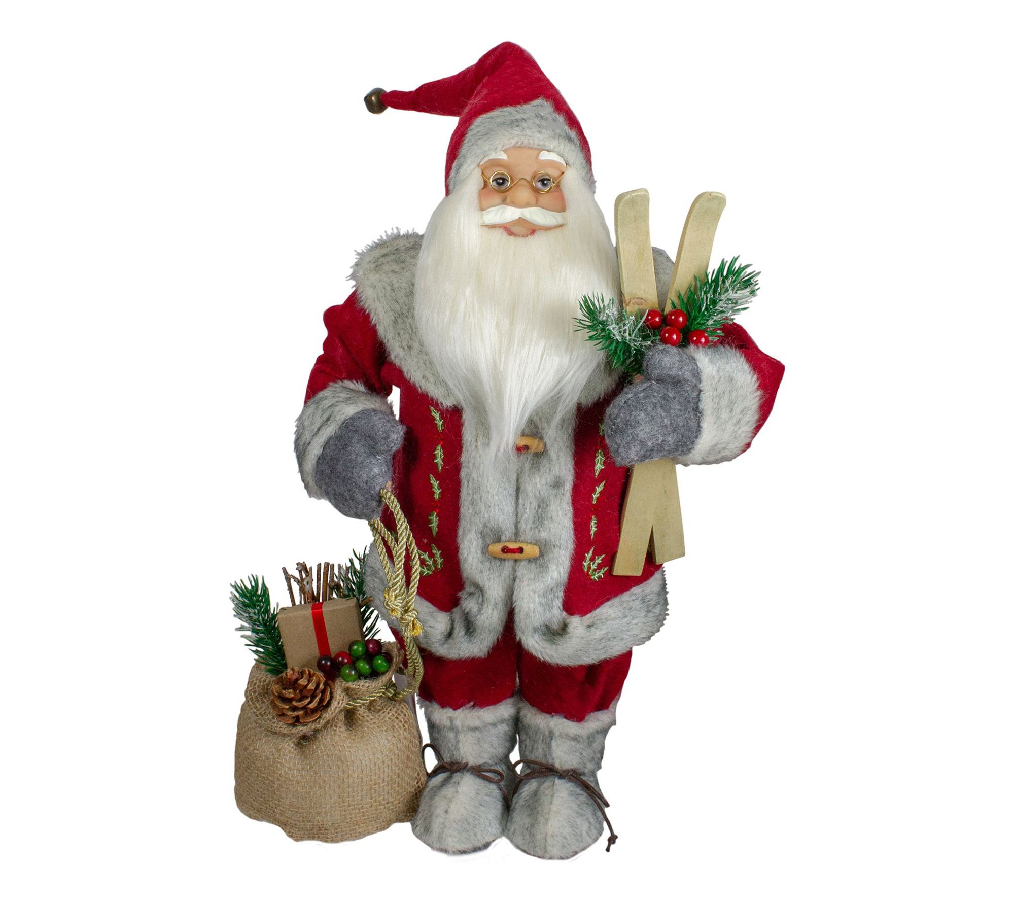 Northlight 18" Standing Santa Figure with Skis and Fur Boots