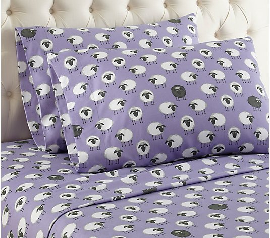 Shavel Micro Flannel Printed King Sheet Set