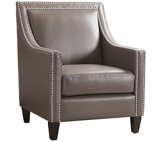 Kennedy Faux Leather Nailhead Arm Chair by Abbyson Living