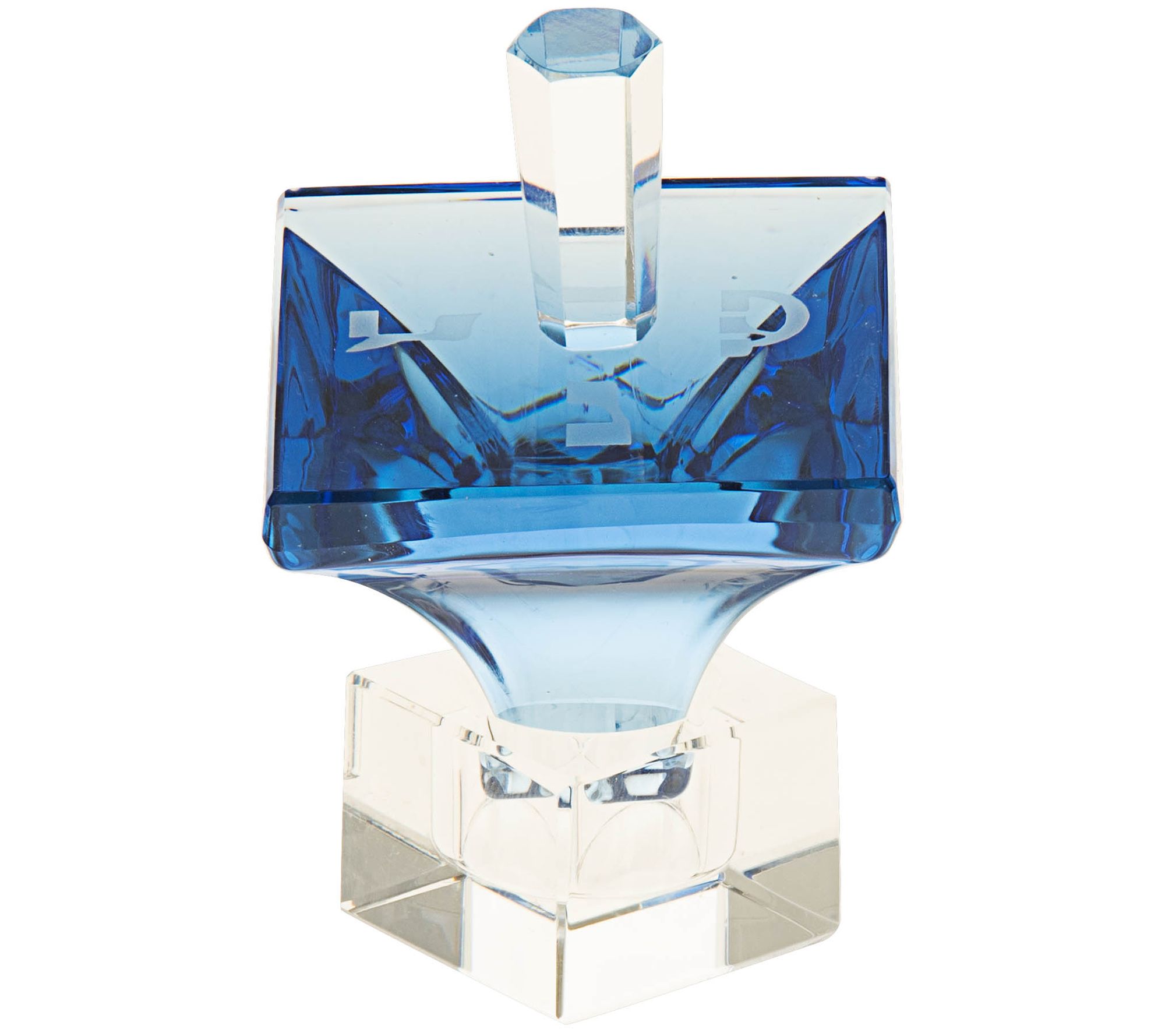 Copa Judaica Dreidel Crystal Optic Blue