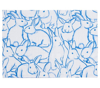 Blue Bunnies & Plaid Placemat, Set of 6 by Valerie - H431458