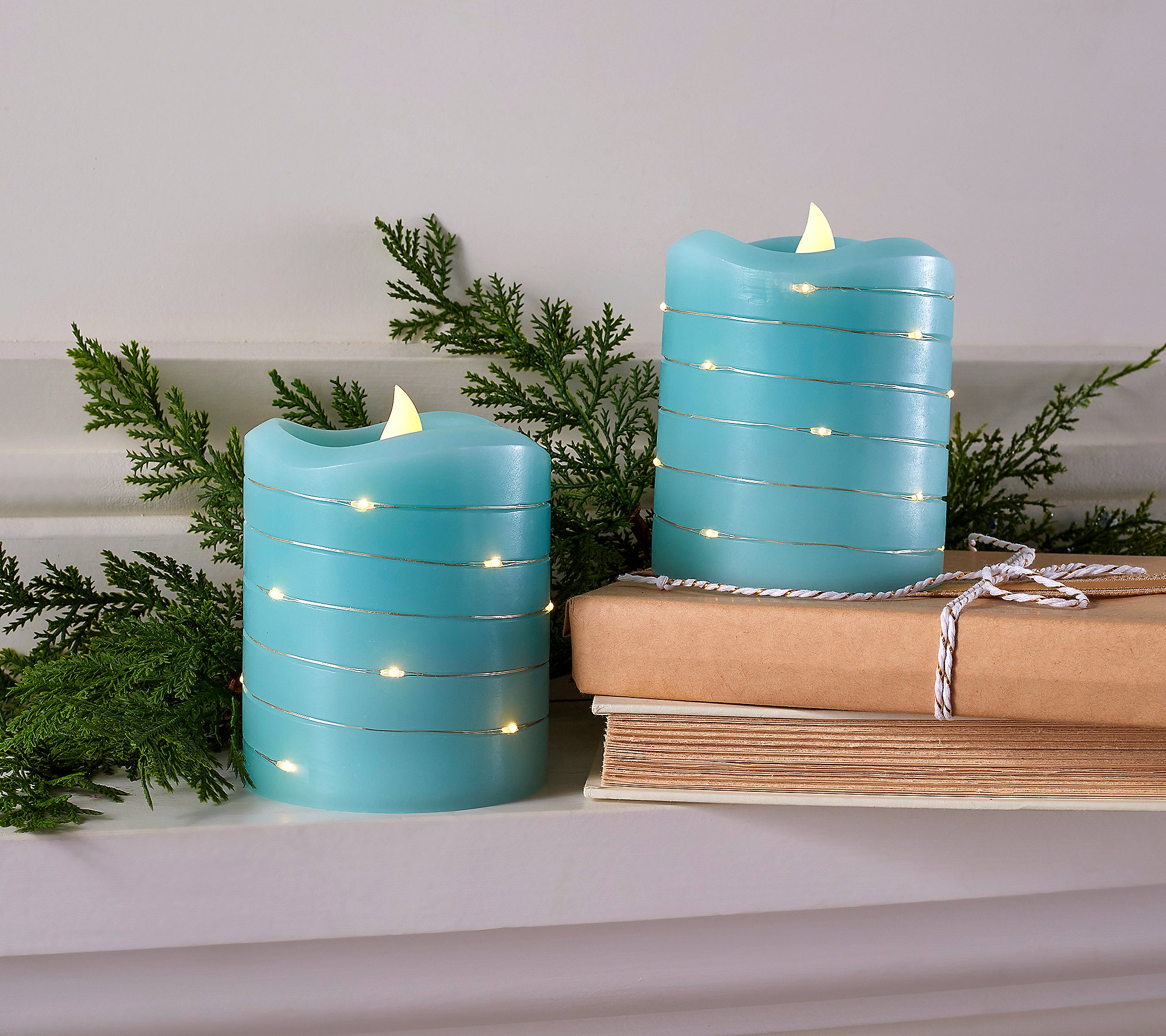 As Is Lightscapes Set of (2) 4 Spring SwirlLight Candles