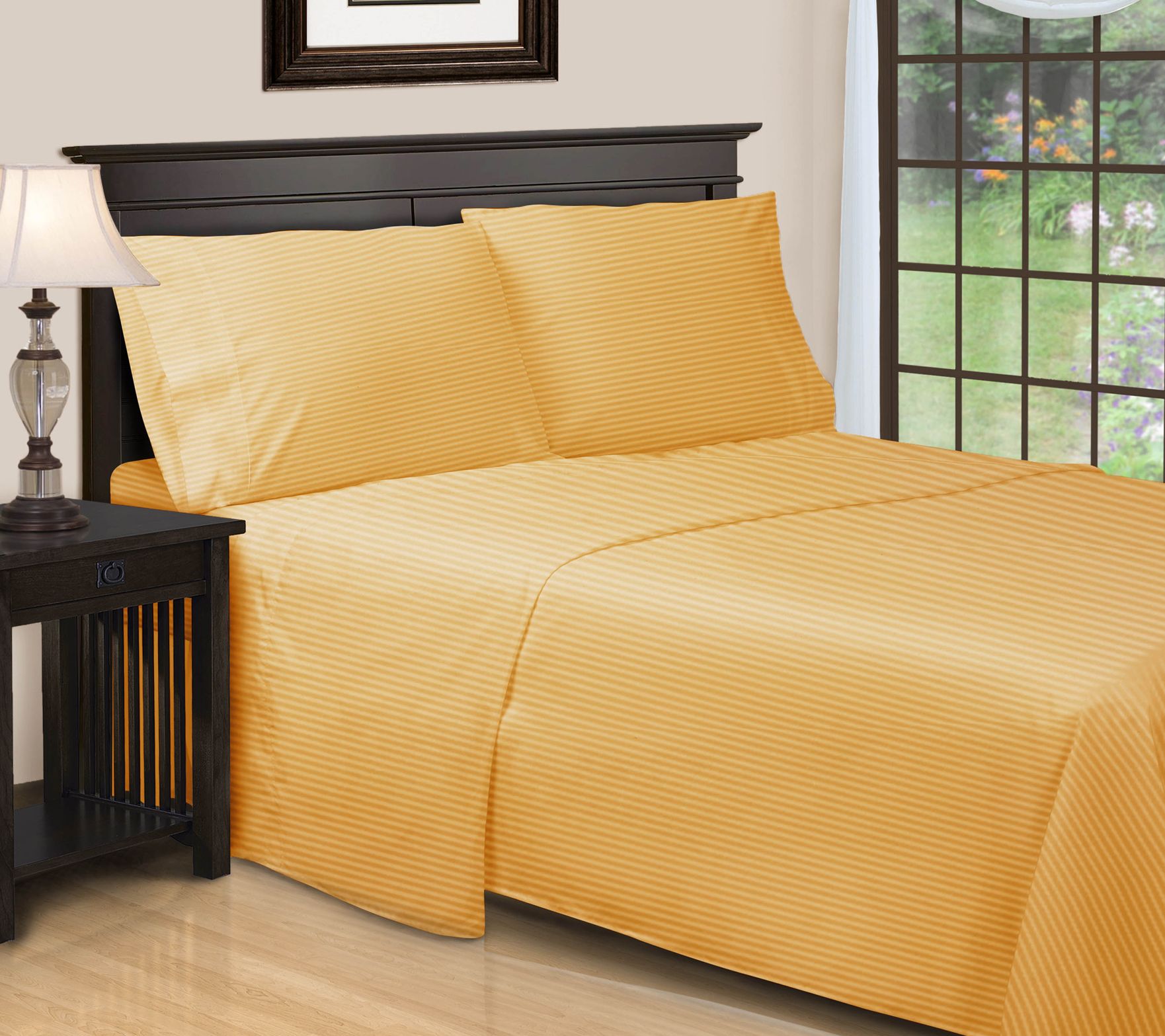 Superior 650TC Egyptian Cotton Striped Sheet, T win XL
