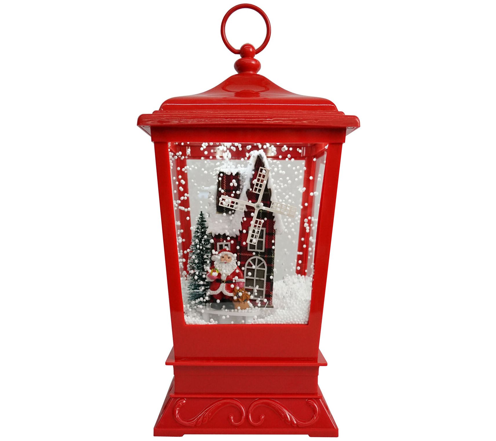 Christmas Time 15.5-In. Musical Snowy Tabletop Lantern