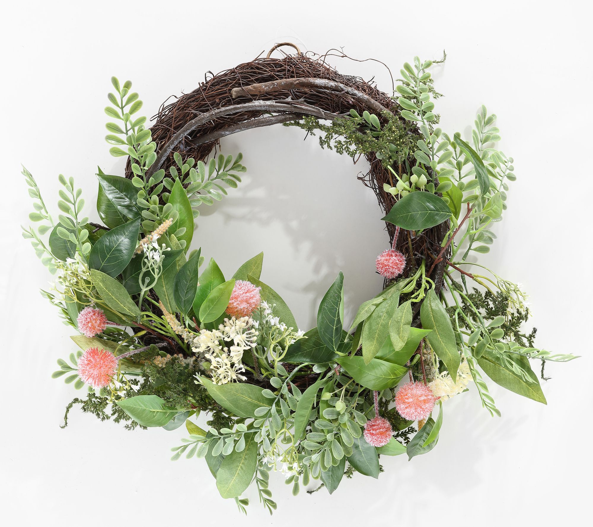Safavieh Faux 21" Sweetgum & Mandarin Semi Wreath