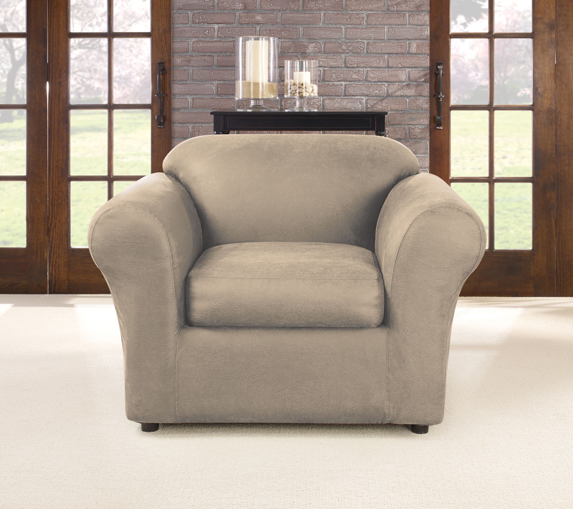 SureFit Ultimate Stretch Leather 2Piece Chair Slipcover