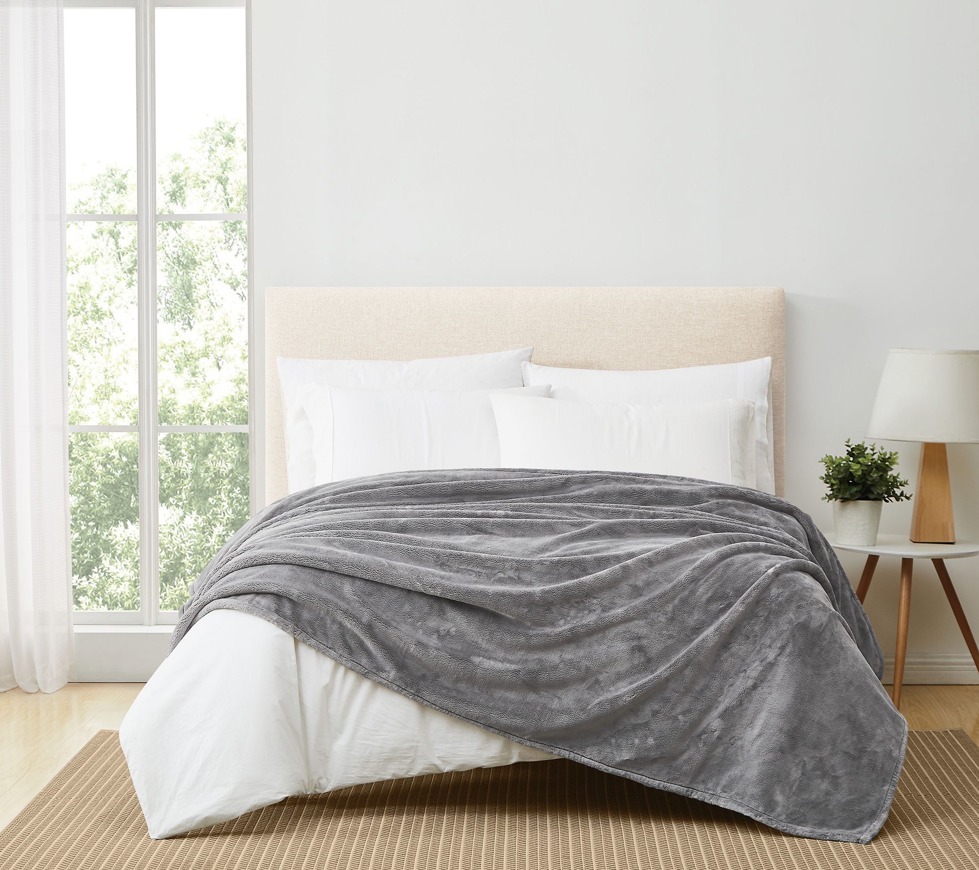 Royal Velvet Lavish Plush Solid Full/Queen Blanket