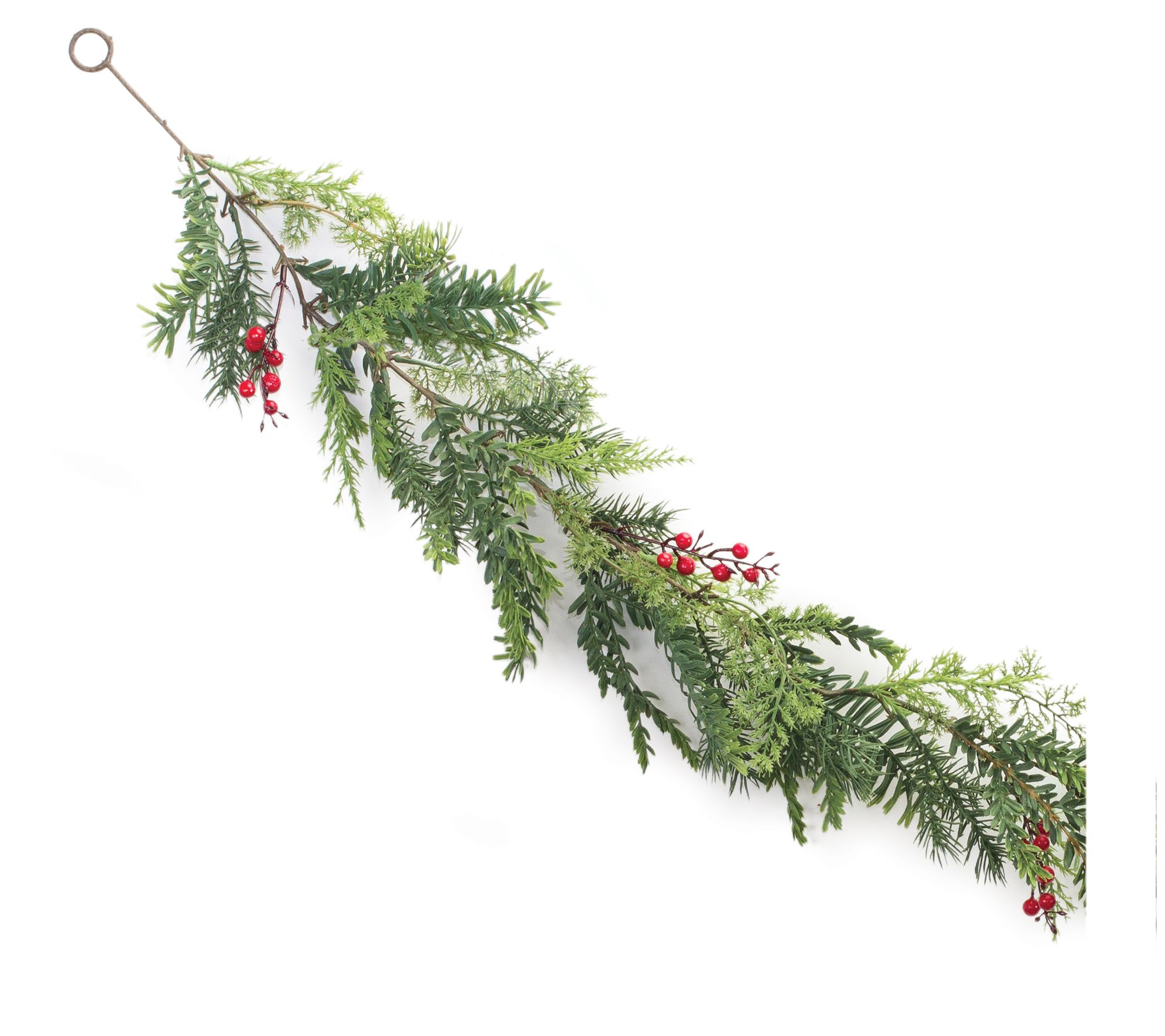 Melrose Mixed Pine Berry Garland (Set of 2) - QVC.com