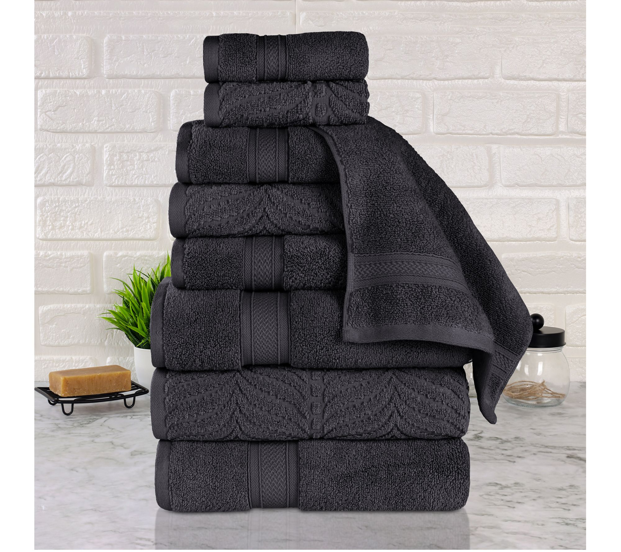Superior Chevron Zero Twist Cotton Soft 9PC Towel Set