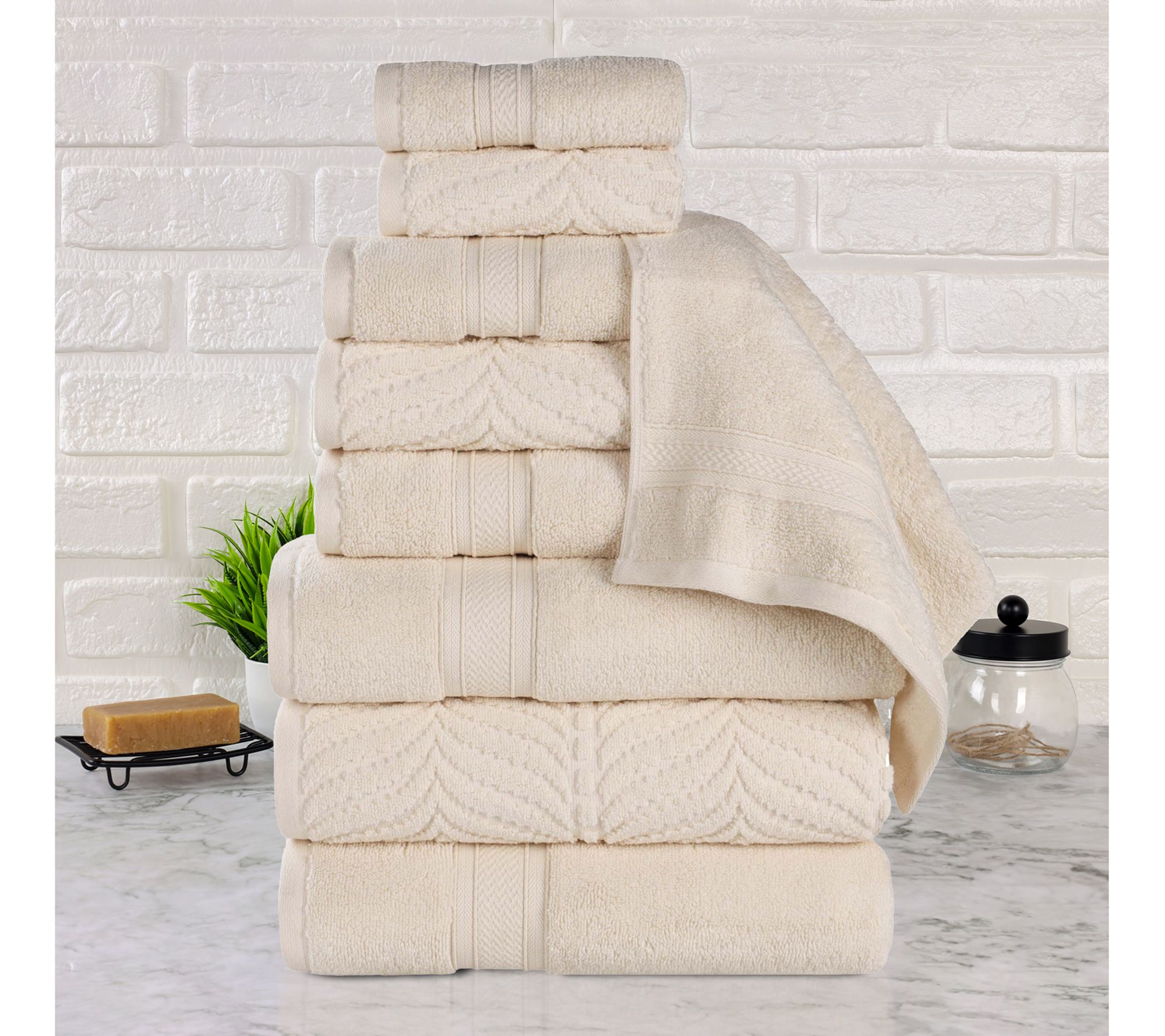 Superior Chevron Zero Twist Cotton Soft 9PC Towel Set