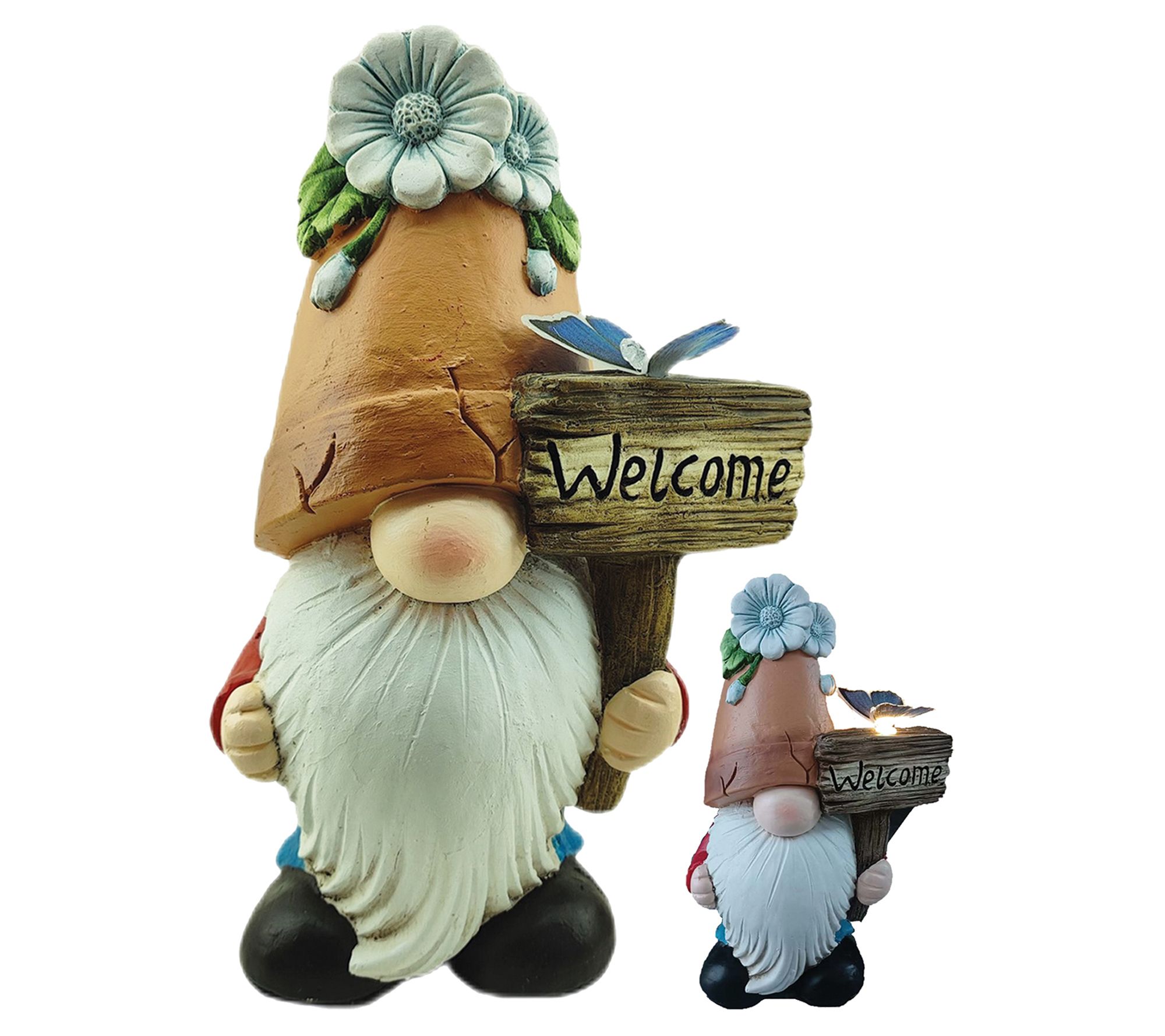 Santa's Workshop 15.7" Resin Solar Welcome Flowerpot Hat Gnome