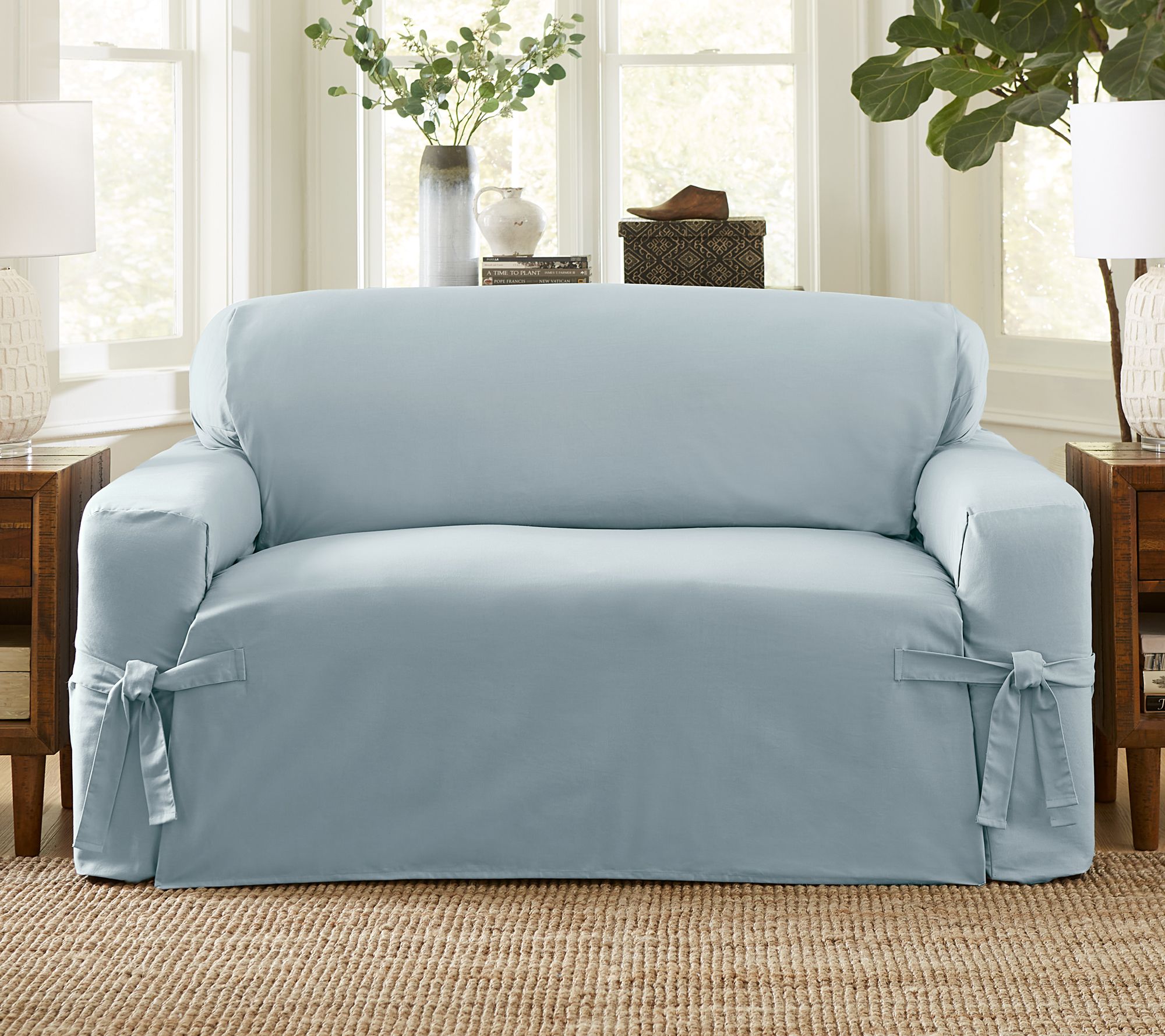 "As Is" Surefit Woven Relaxed Furniture Slipcover - Love Seat