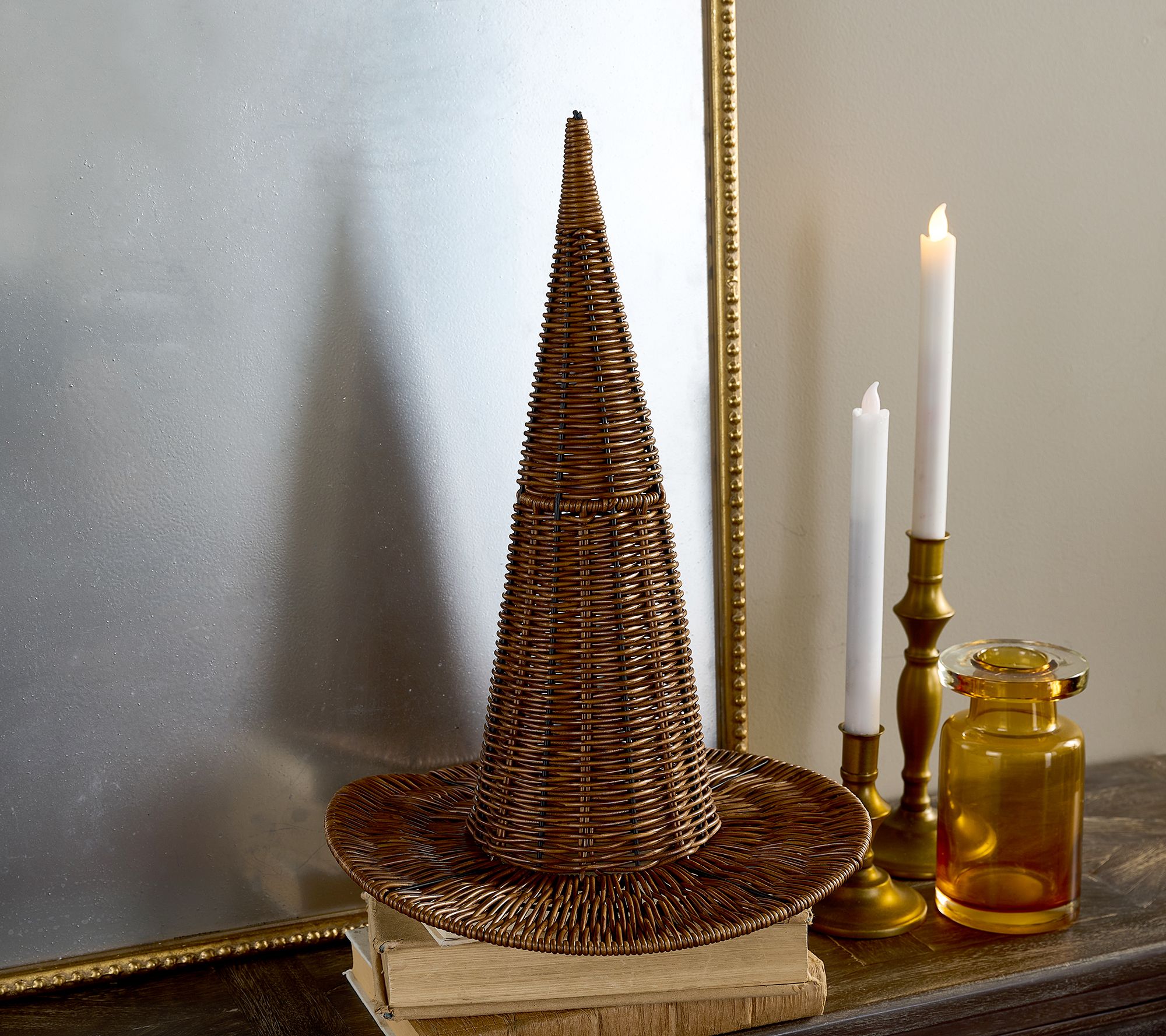 Cozy Cottage by Liz Marie 16" Rattan Witch Hat