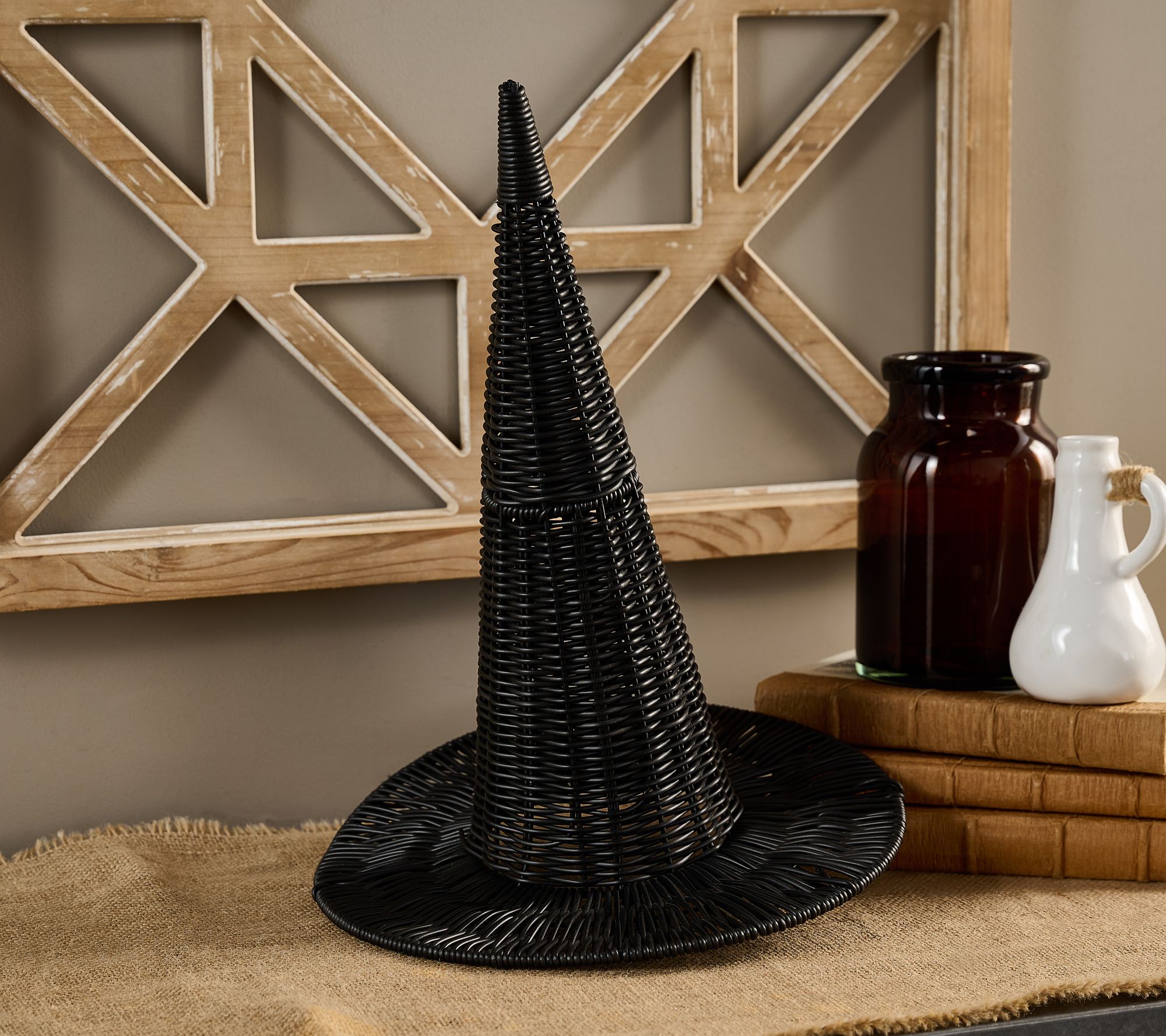 Cozy Cottage by Liz Marie 16" Rattan Witch Hat