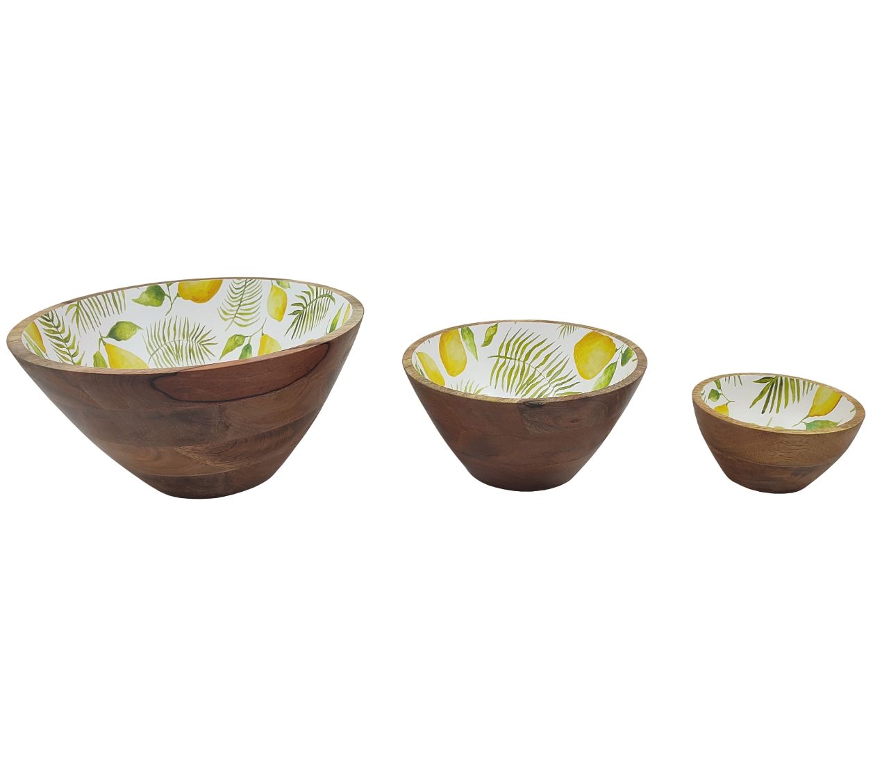 As Is Temp-tations Seasonal Set of (3) Mango Wood Bowls