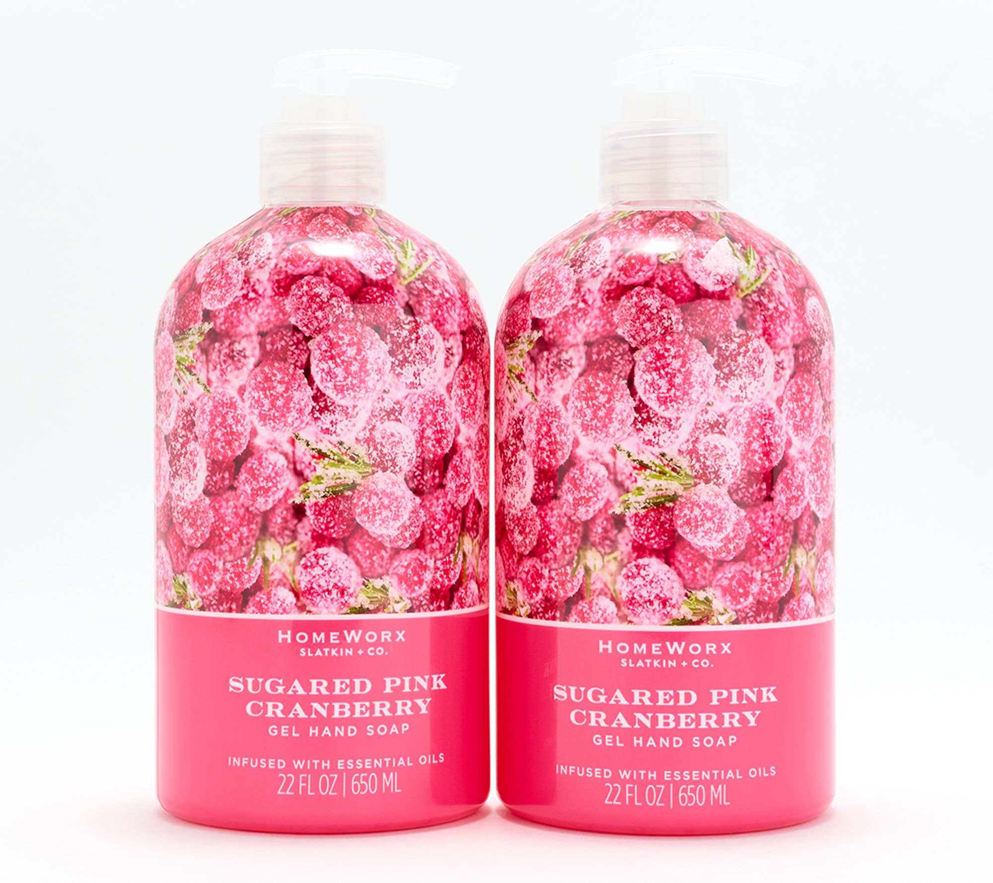 "As Is" HomeWorx by Slatkin + Co. Set 2 22oz. Cranberry Soaps