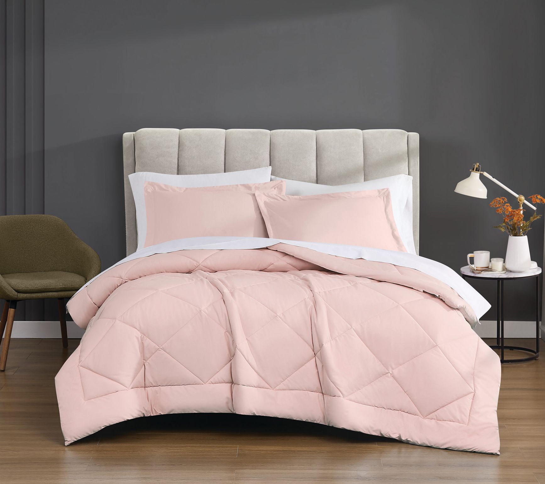Cannon Solid Percale King 3-Piece Comforter Set