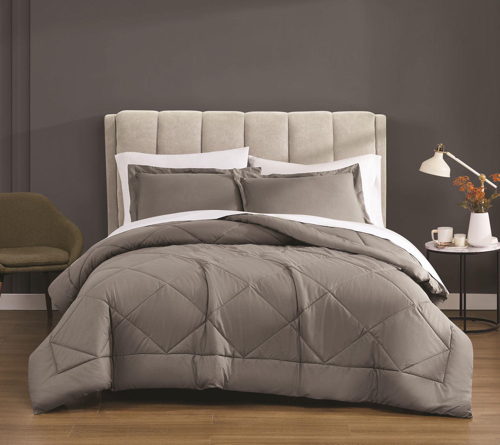 Cannon Solid Percale King 3-Piece Comforter Set