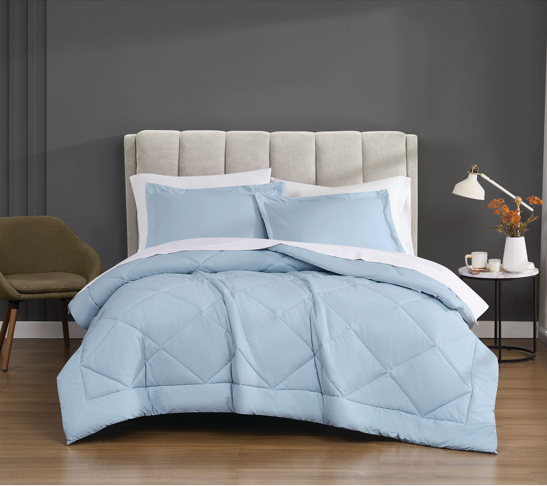 Cannon Solid Percale King 3-Piece Comforter Set
