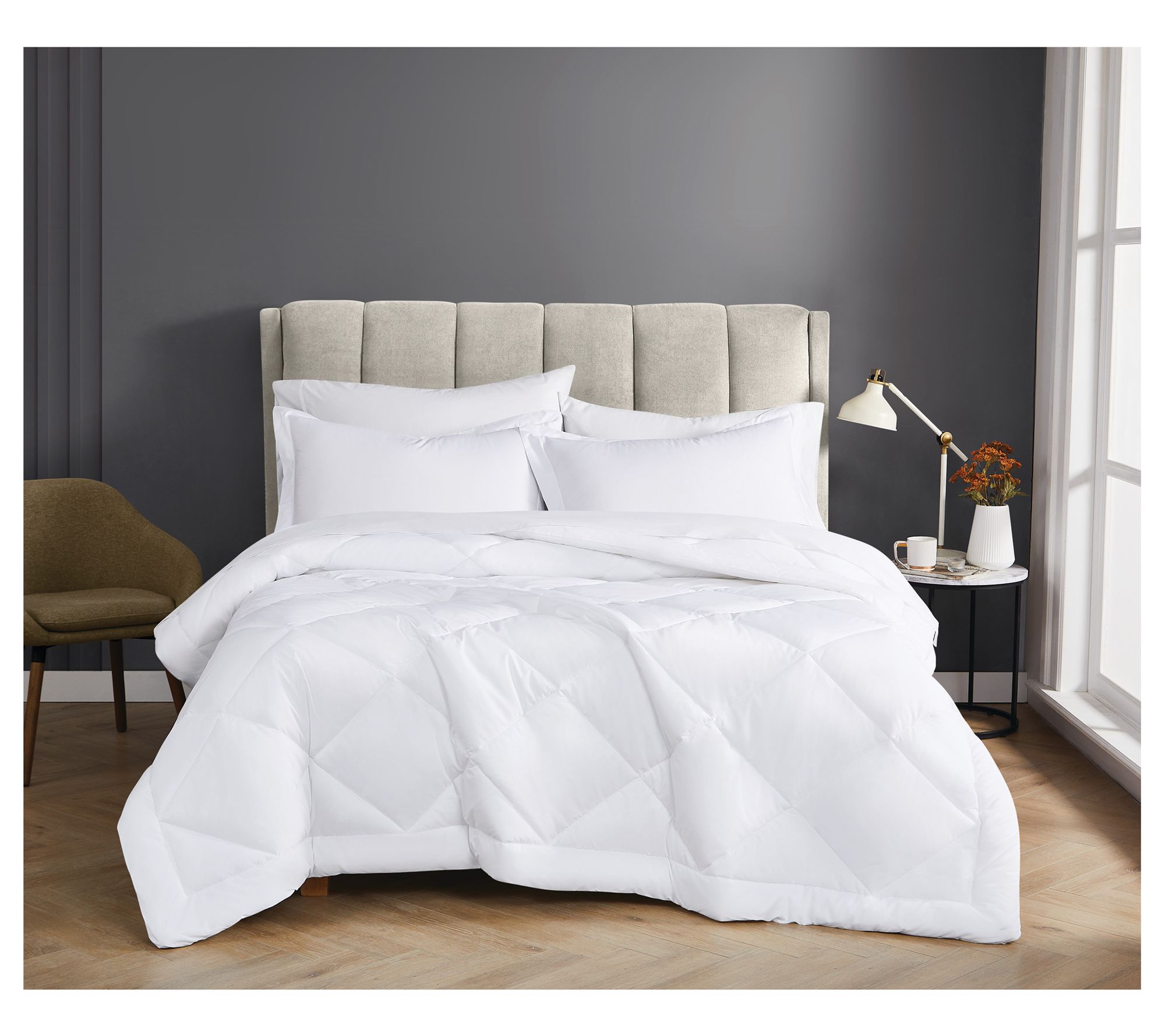 Cannon Solid Percale King 3-Piece Comforter Set