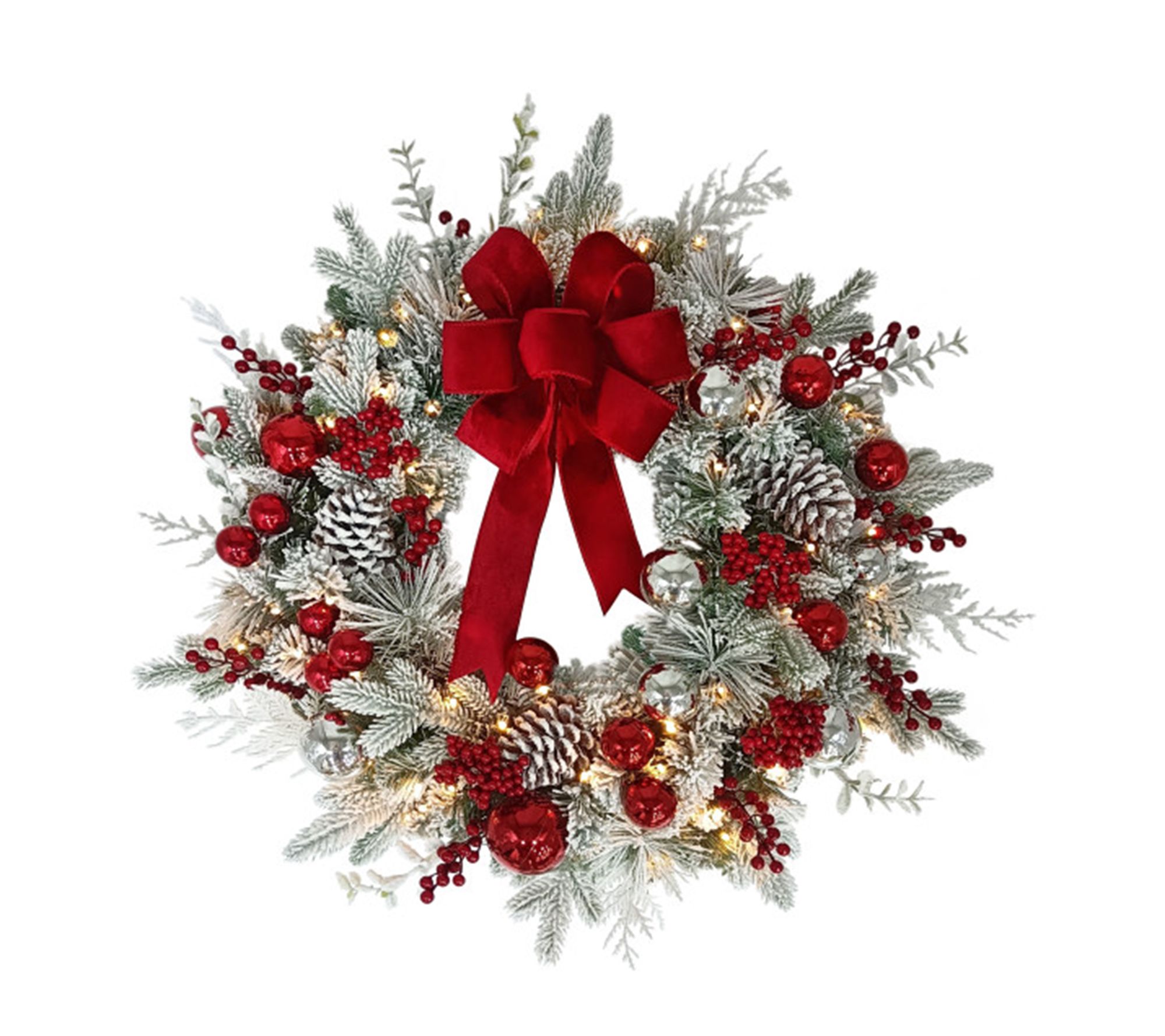 Puleo Internati onal 26" Pre-Li t Decorated Art ificial Wreath