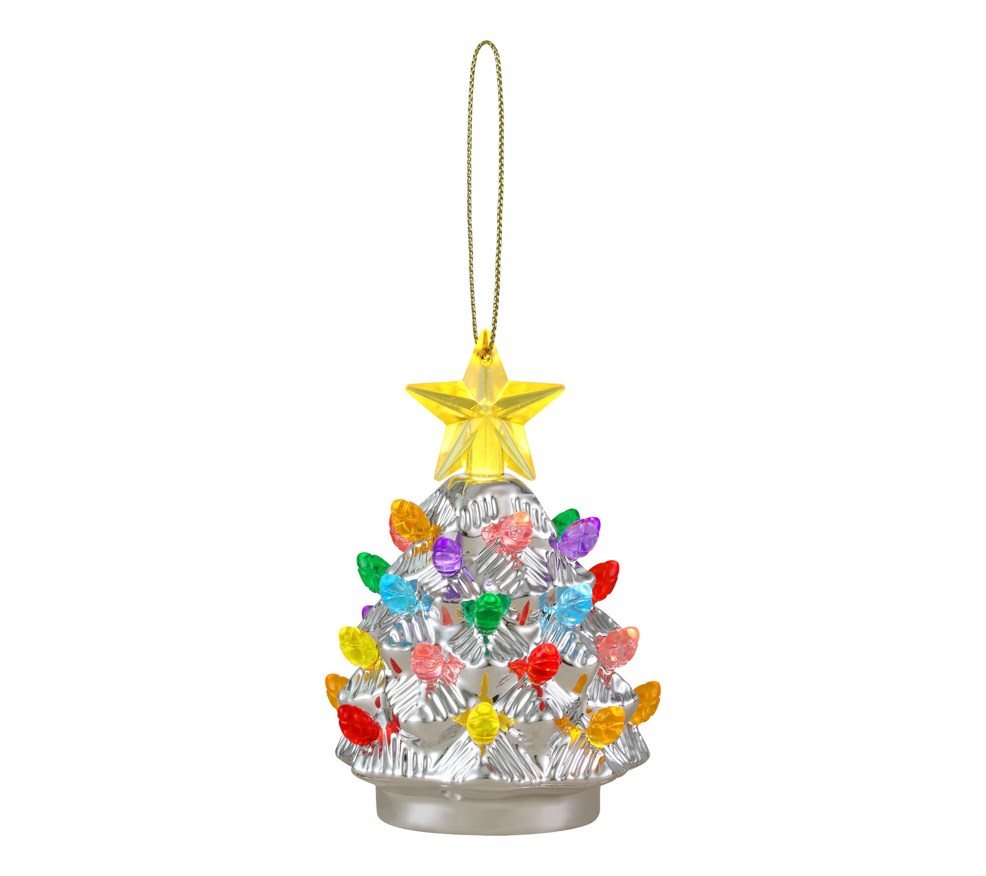Mr. Christmas 4" Shatterproof Ornament Silver Tree