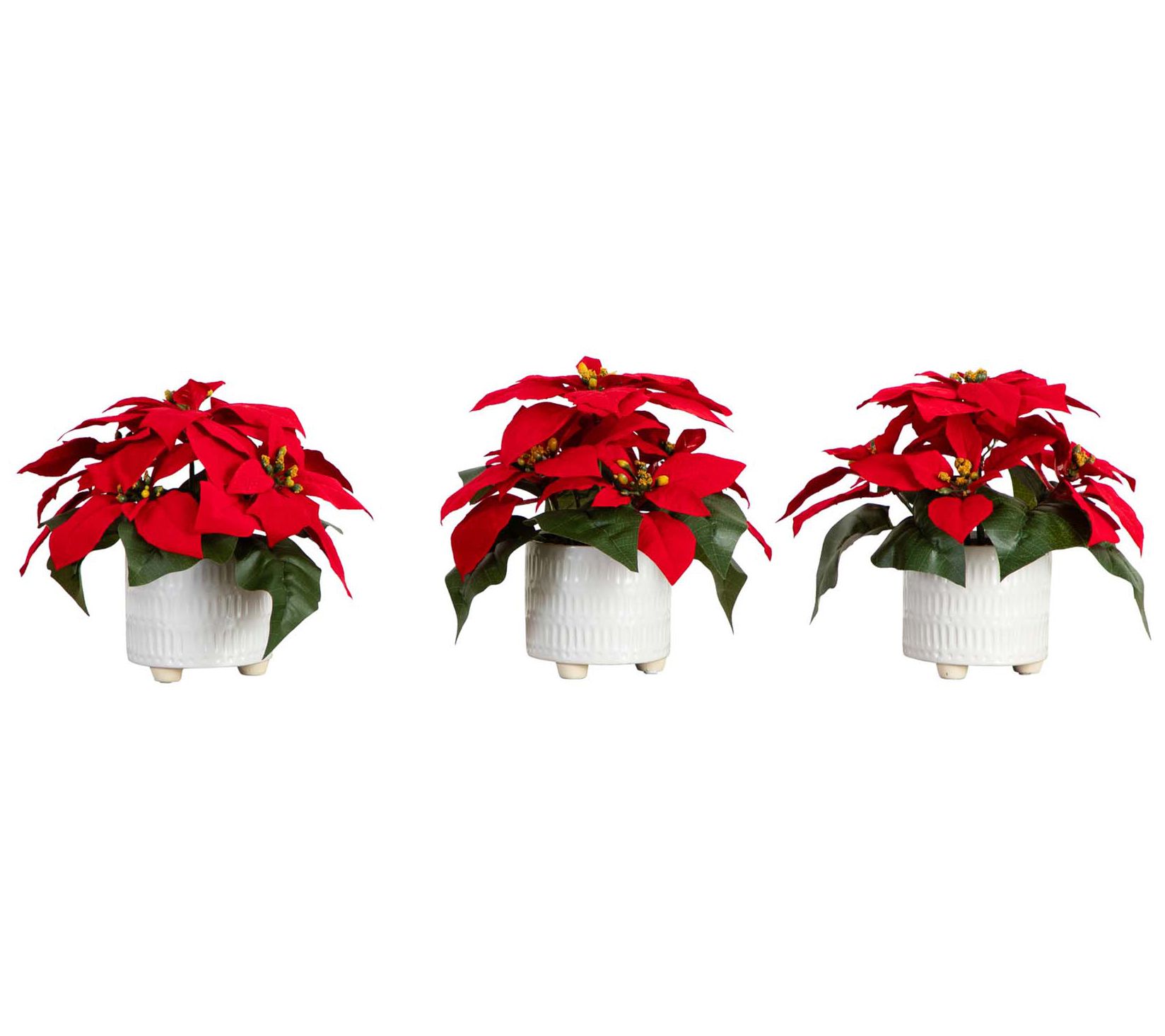 Nearly Natural 9" Poinsettia Arrangements - Setof 3