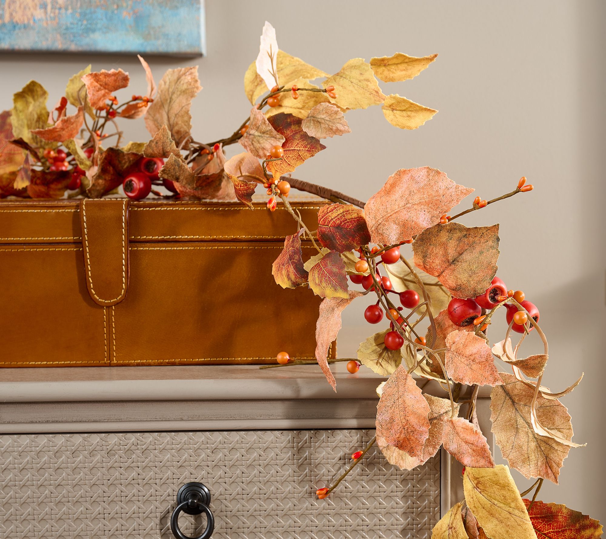 ShWk 8/25  5' Harvest Leaf and Berry Garland