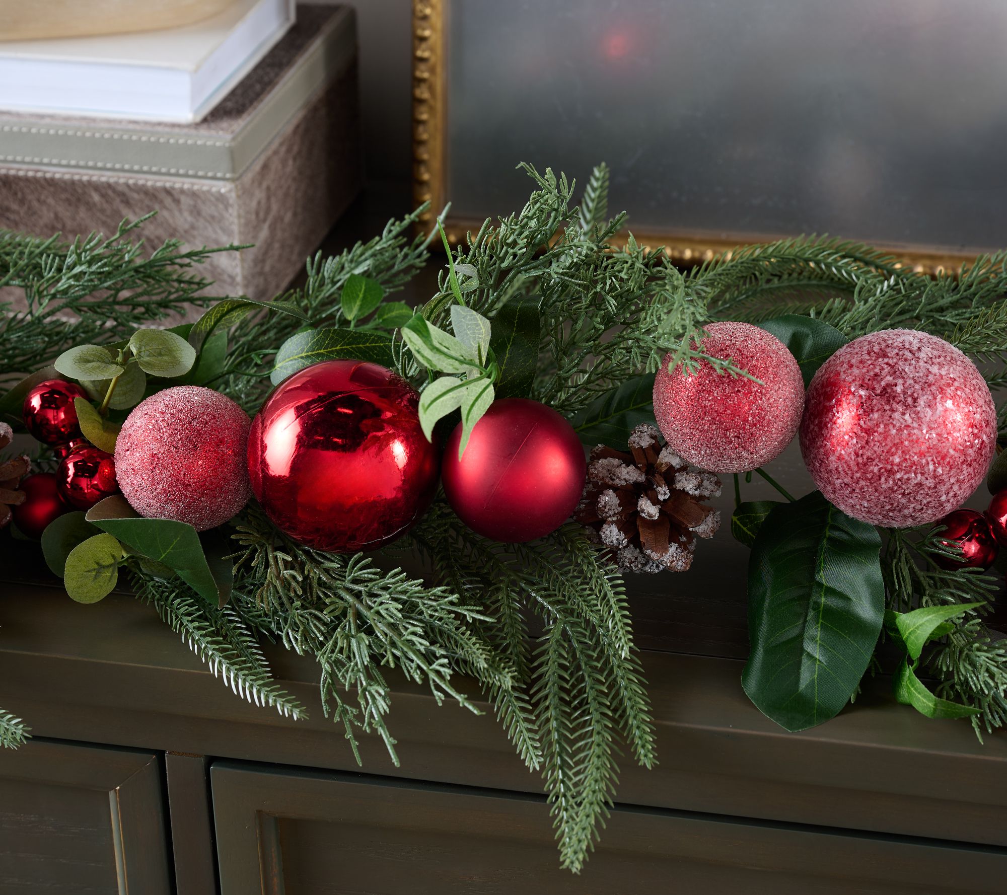 4' Ornament, Pinecone, and Pine Garland by Valerie