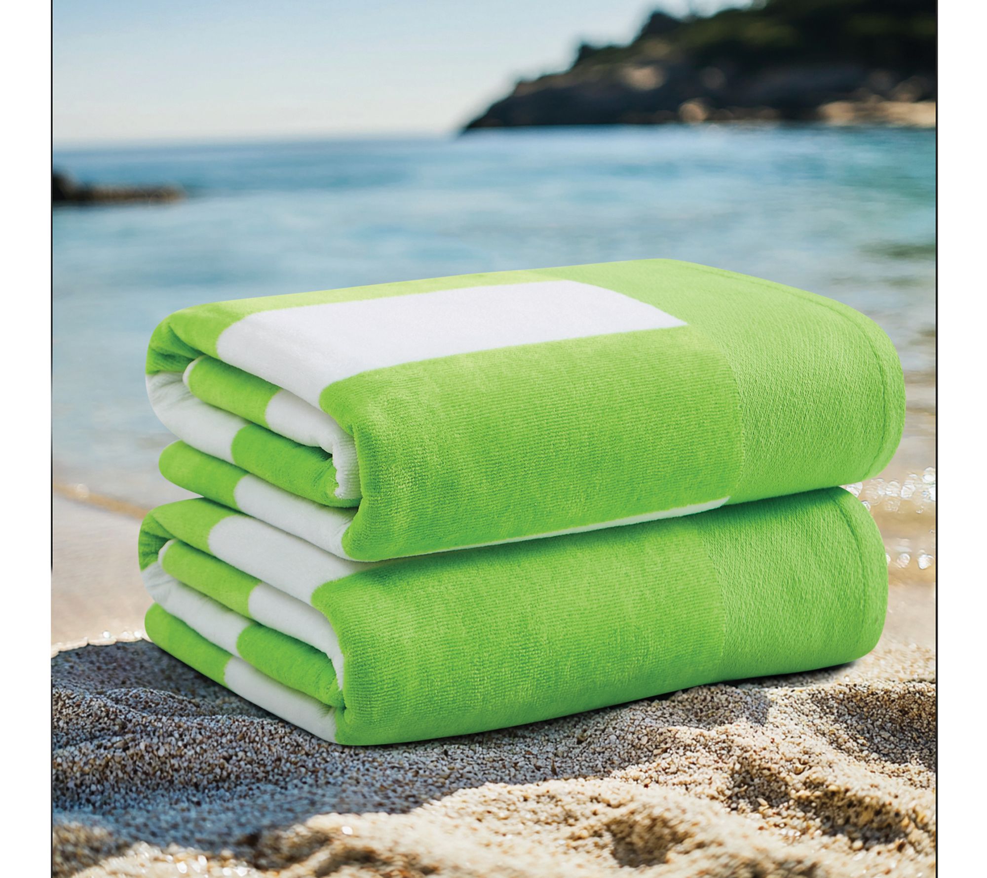 Oceanfront Resort Cabana Stripe 2-Pack Beach Towel