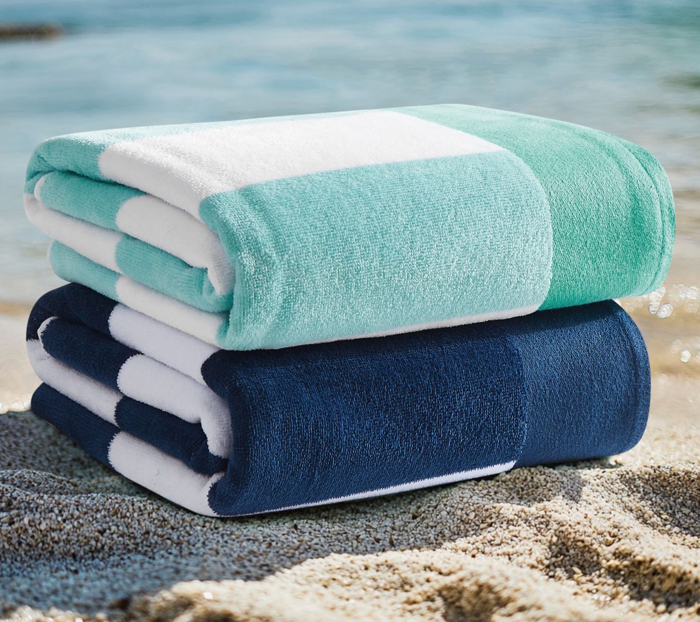 Oceanfront Resort Cabana Stripe 2-Pack Beach Towel