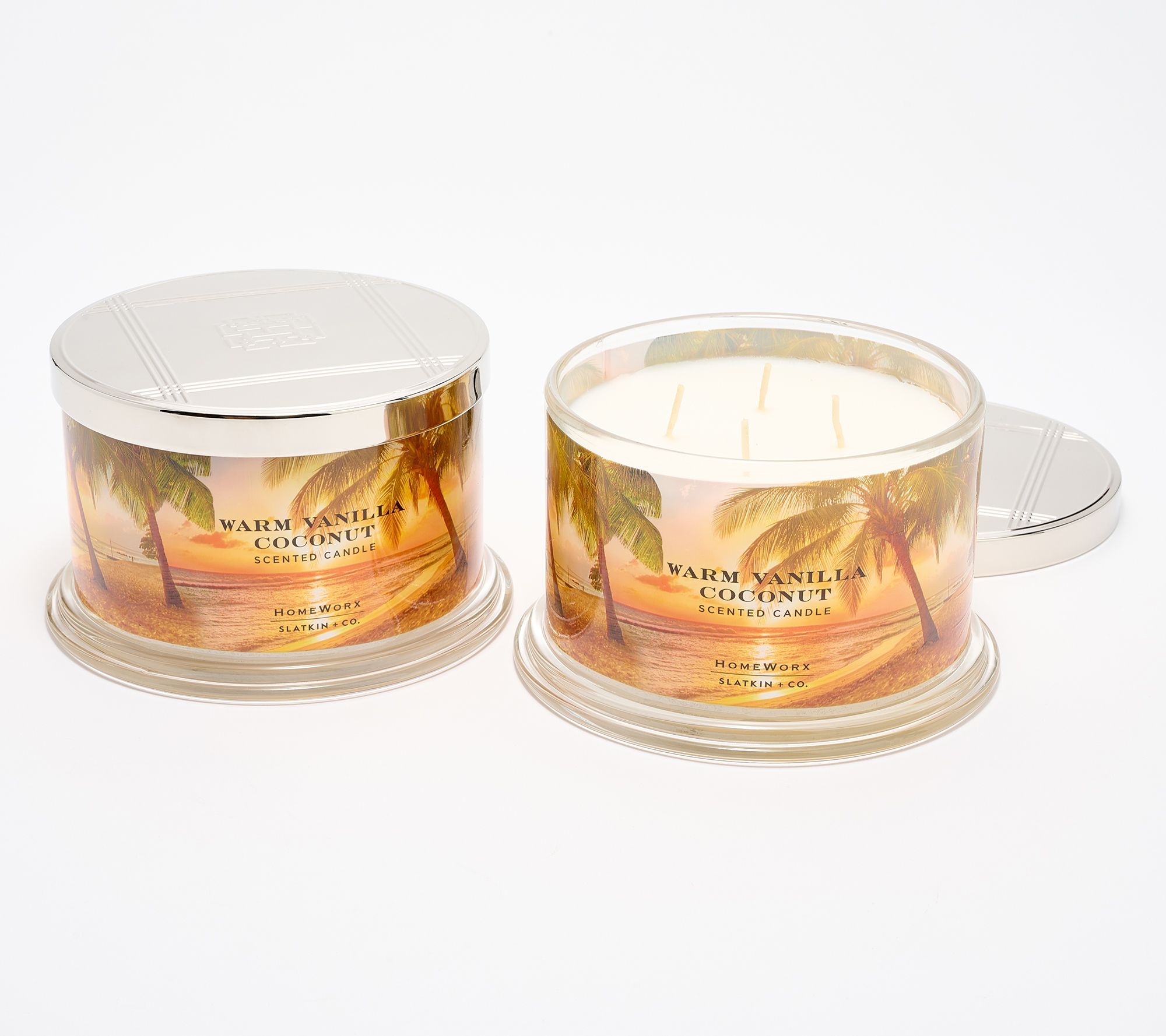 "As Is" HomeWorx by Slatkin + Co. S/2 18oz Candles Vanilla