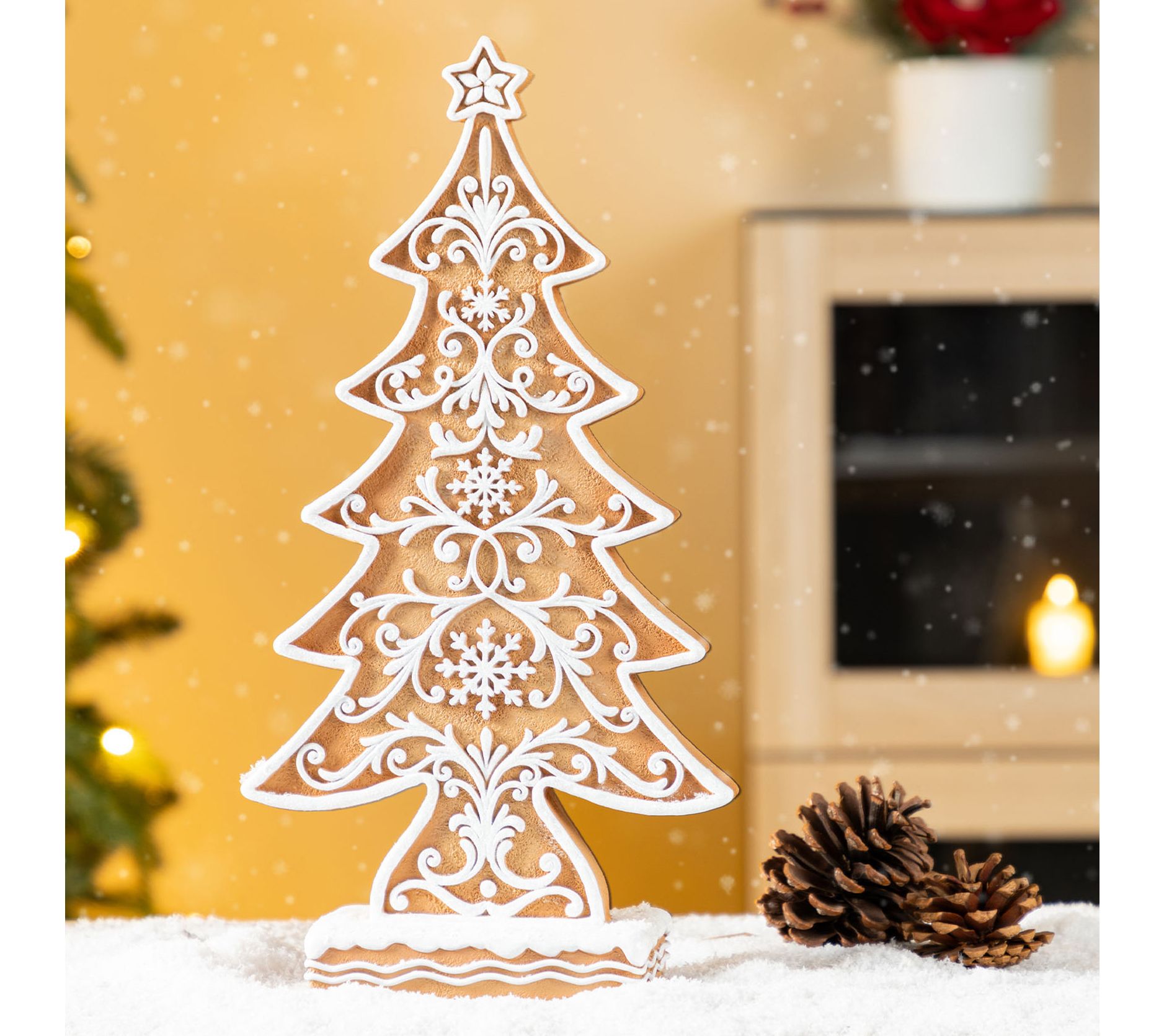 Glitzhome 15"H Resin Christmas Tree Table Decor